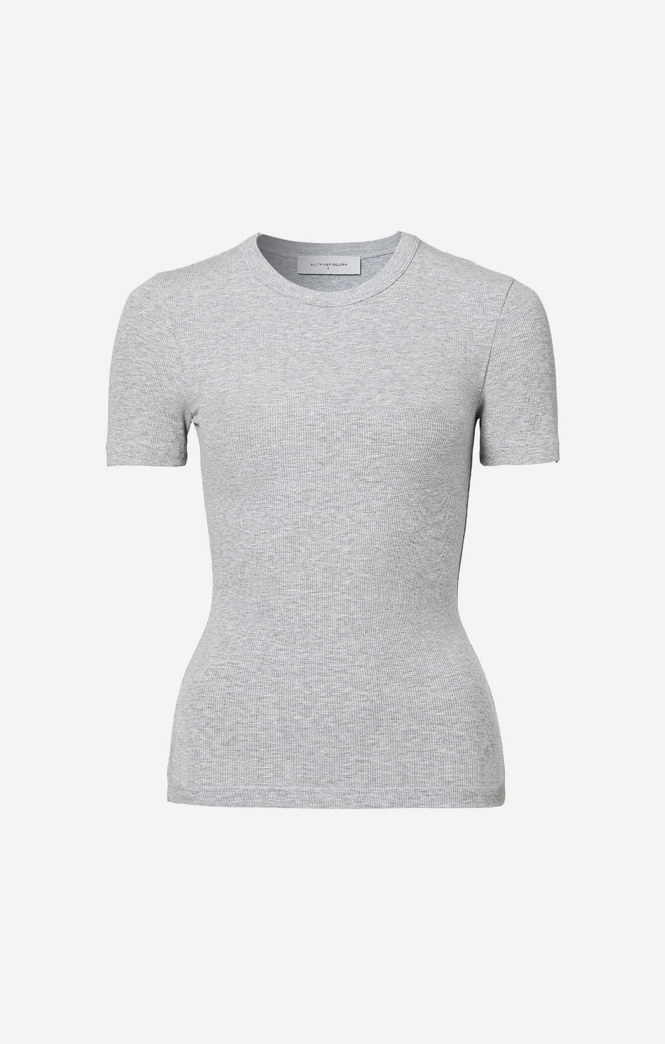 THE LUXE RIB BABY TEE - MID GREY - Image 6