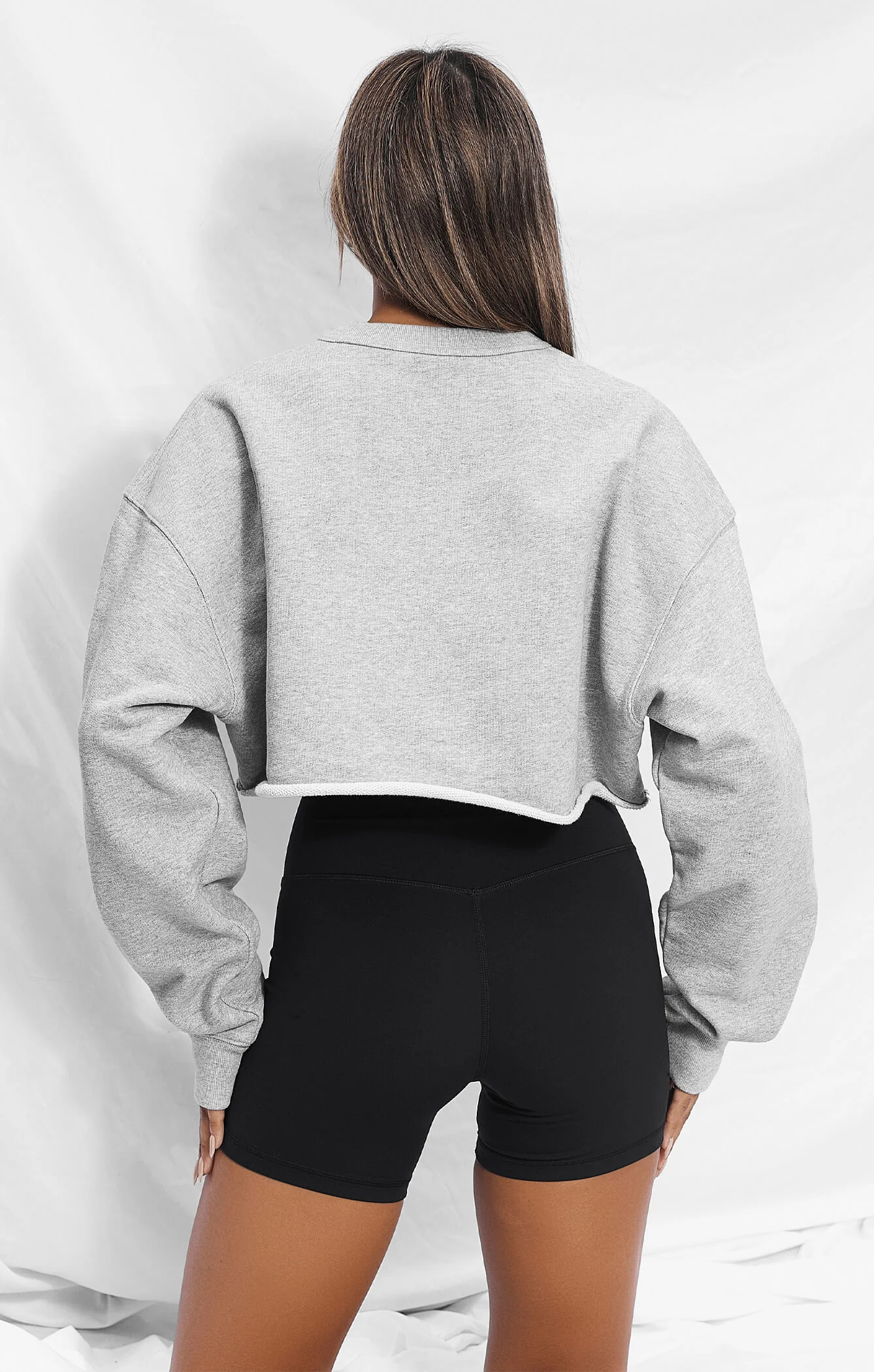 THE SWEAT™ CROPPED CREW - HEATHER GREY - Image 5