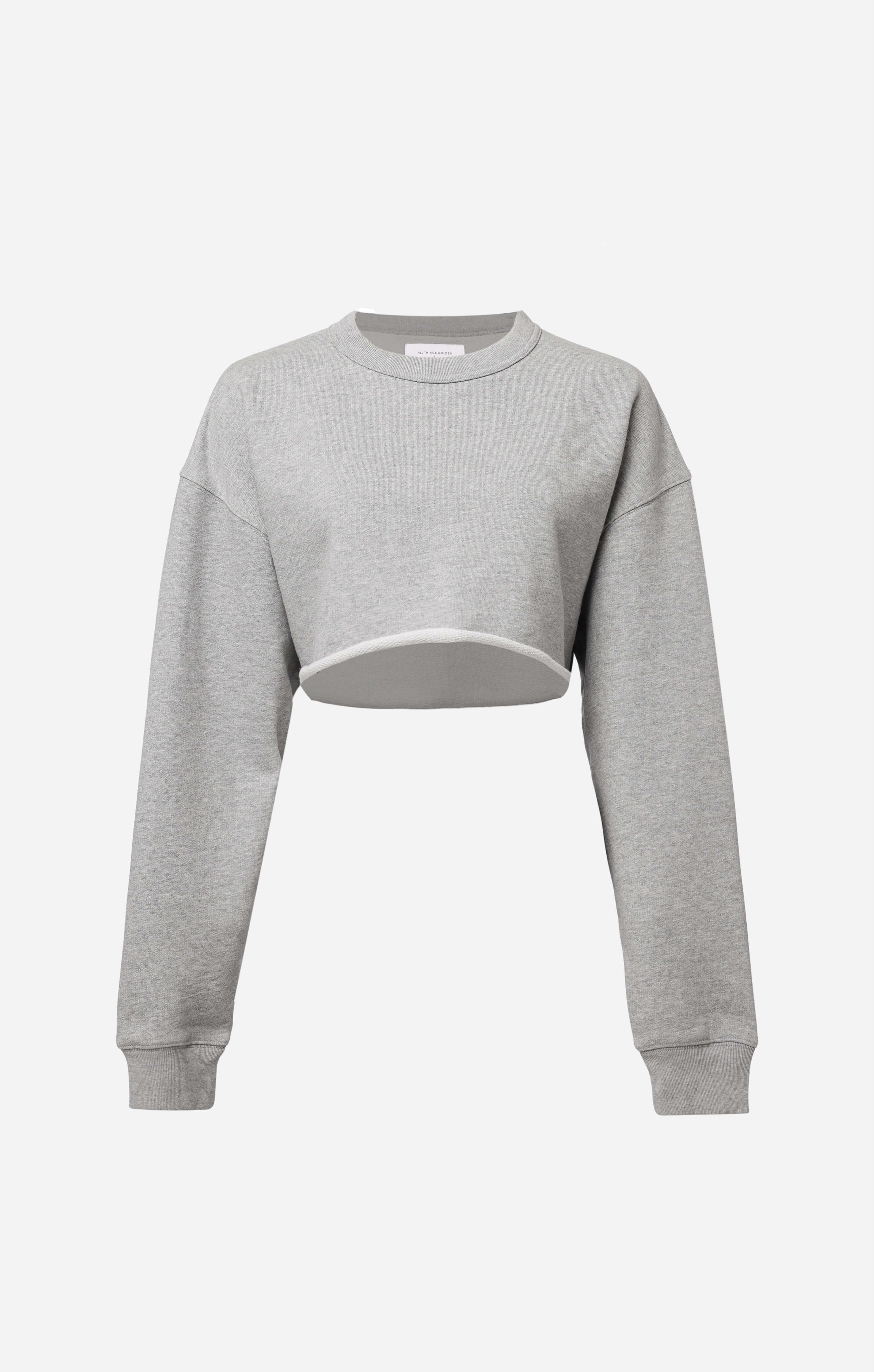 THE SWEAT™ CROPPED CREW - HEATHER GREY - Image 8