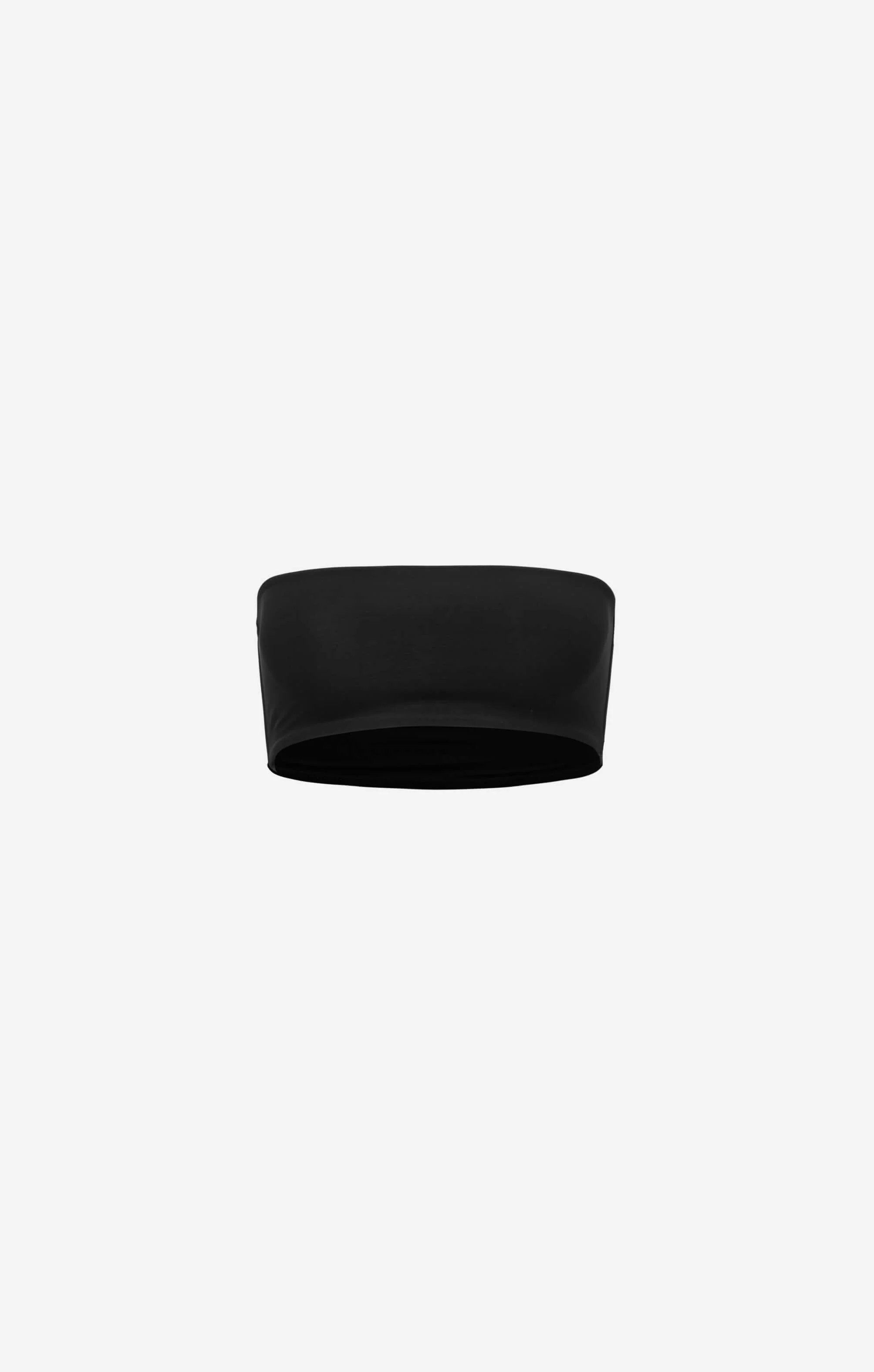 THE BONED BANDEAU BIKINI TOP - BLACK MESH - Image 8