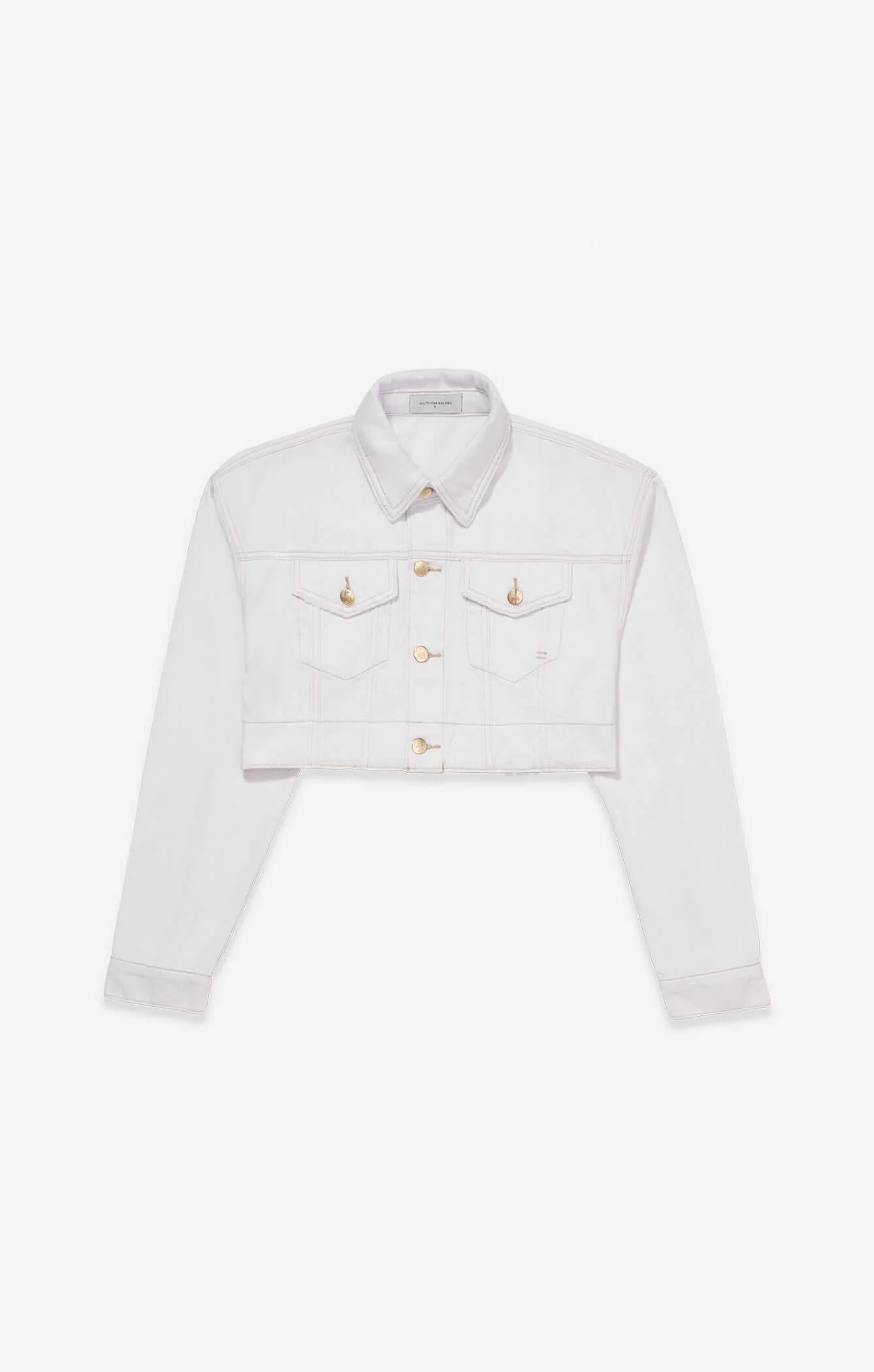 THE BOX CROP DENIM JACKET - CRISP WHITE - Image 6