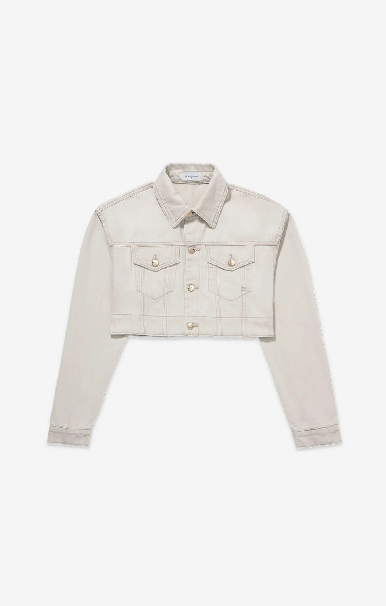 THE BOX CROP DENIM JACKET - WASHED STONE - Image 6