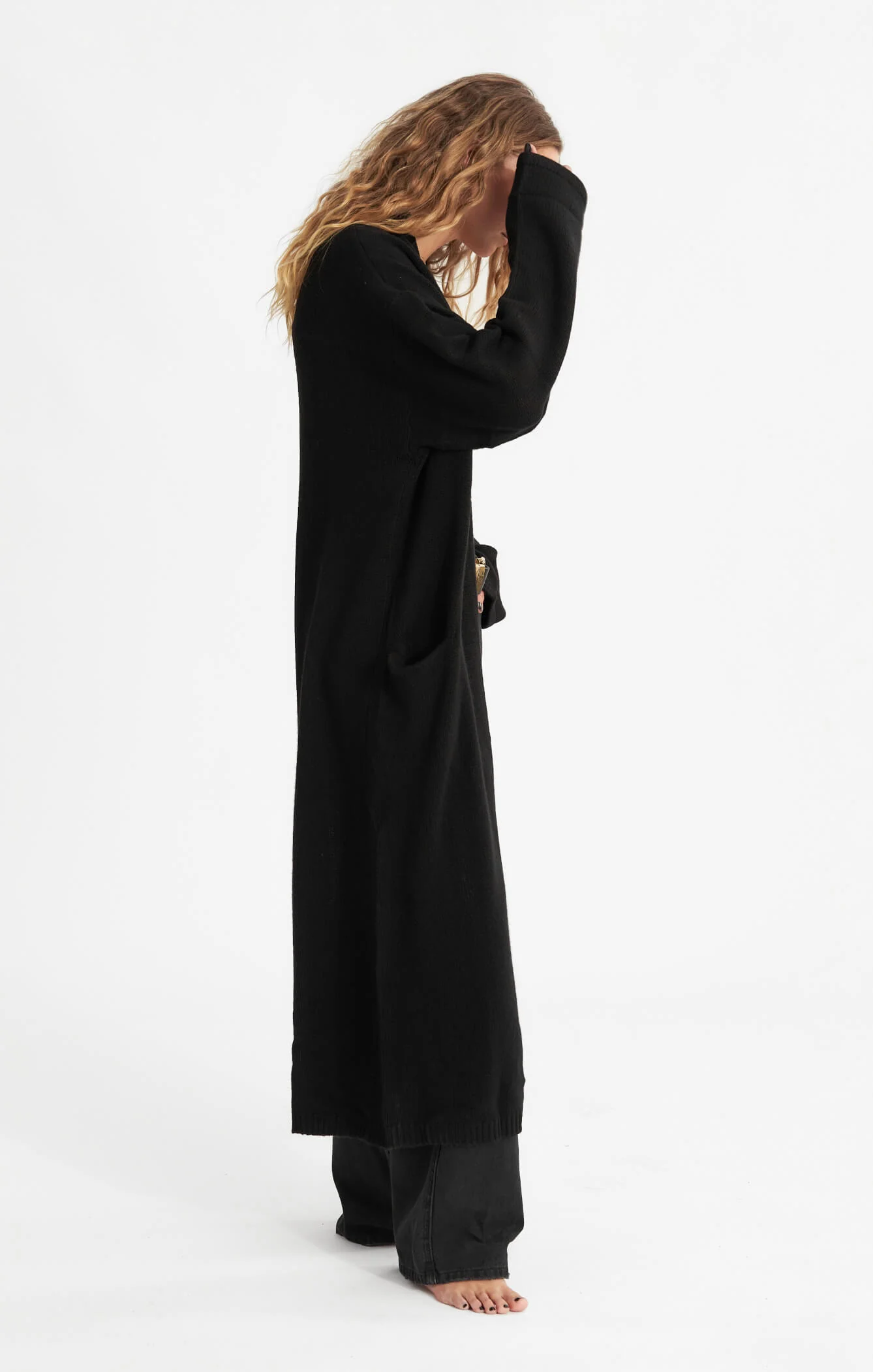 THE CARDIGAN COAT - BLACK - Image 3