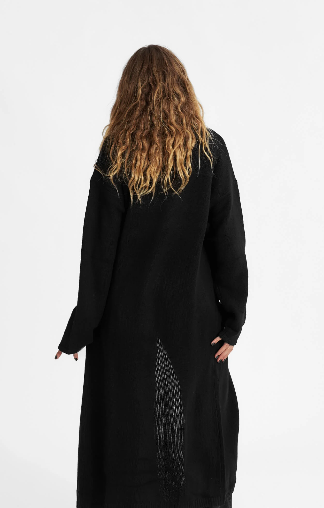 THE CARDIGAN COAT - BLACK - Image 4
