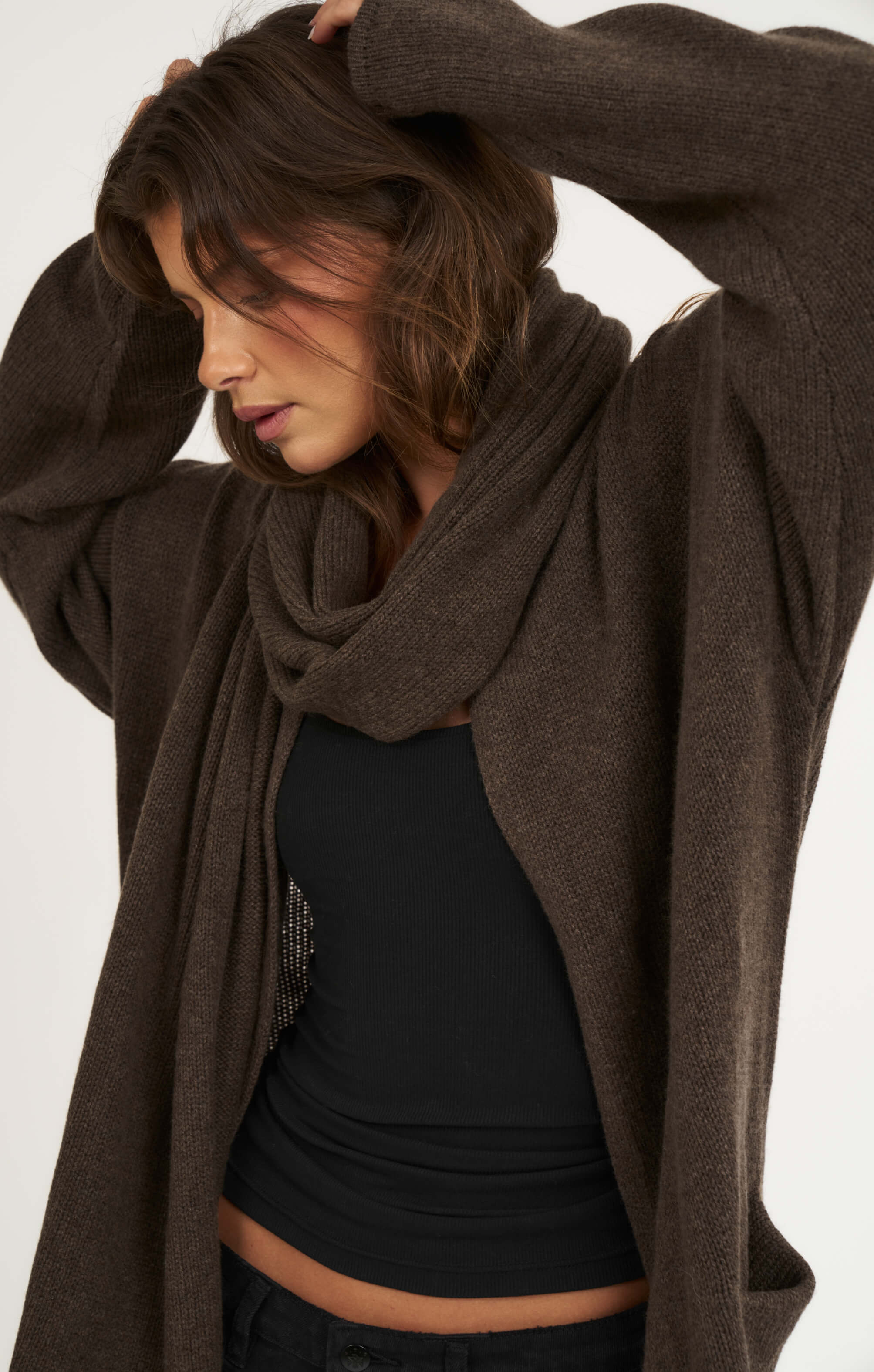 THE CARDIGAN COAT - ESPRESSO MARLE - Image 3