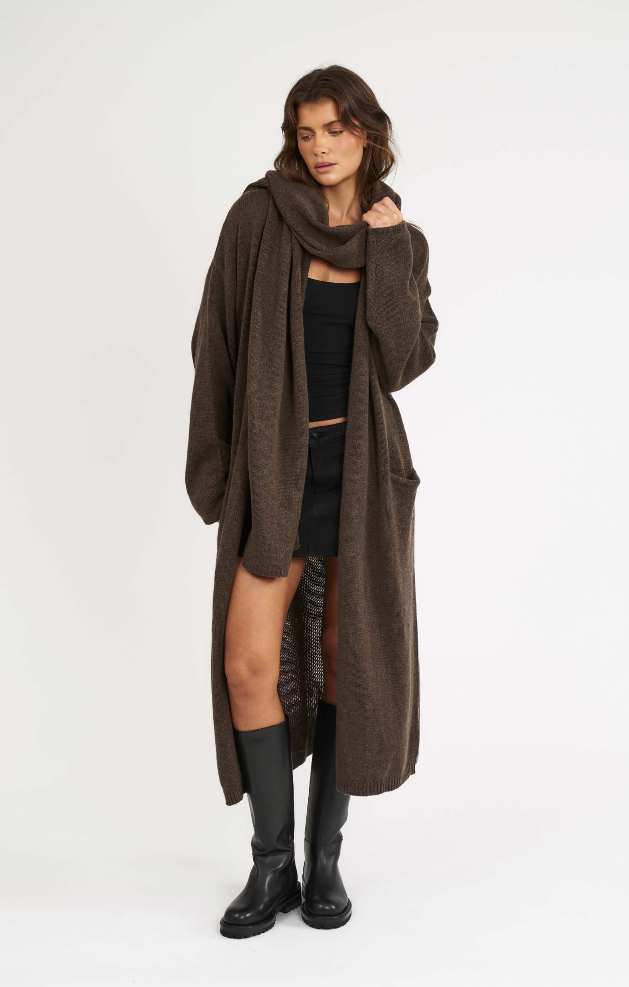 THE CARDIGAN COAT - ESPRESSO MARLE - Image 6
