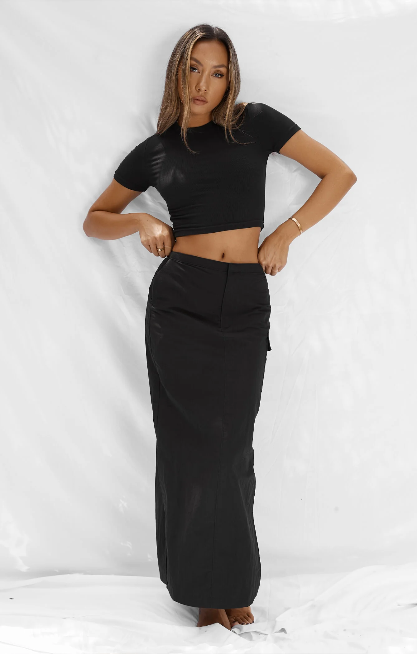THE CARGO MAXI SKIRT - BLACK - Image 5