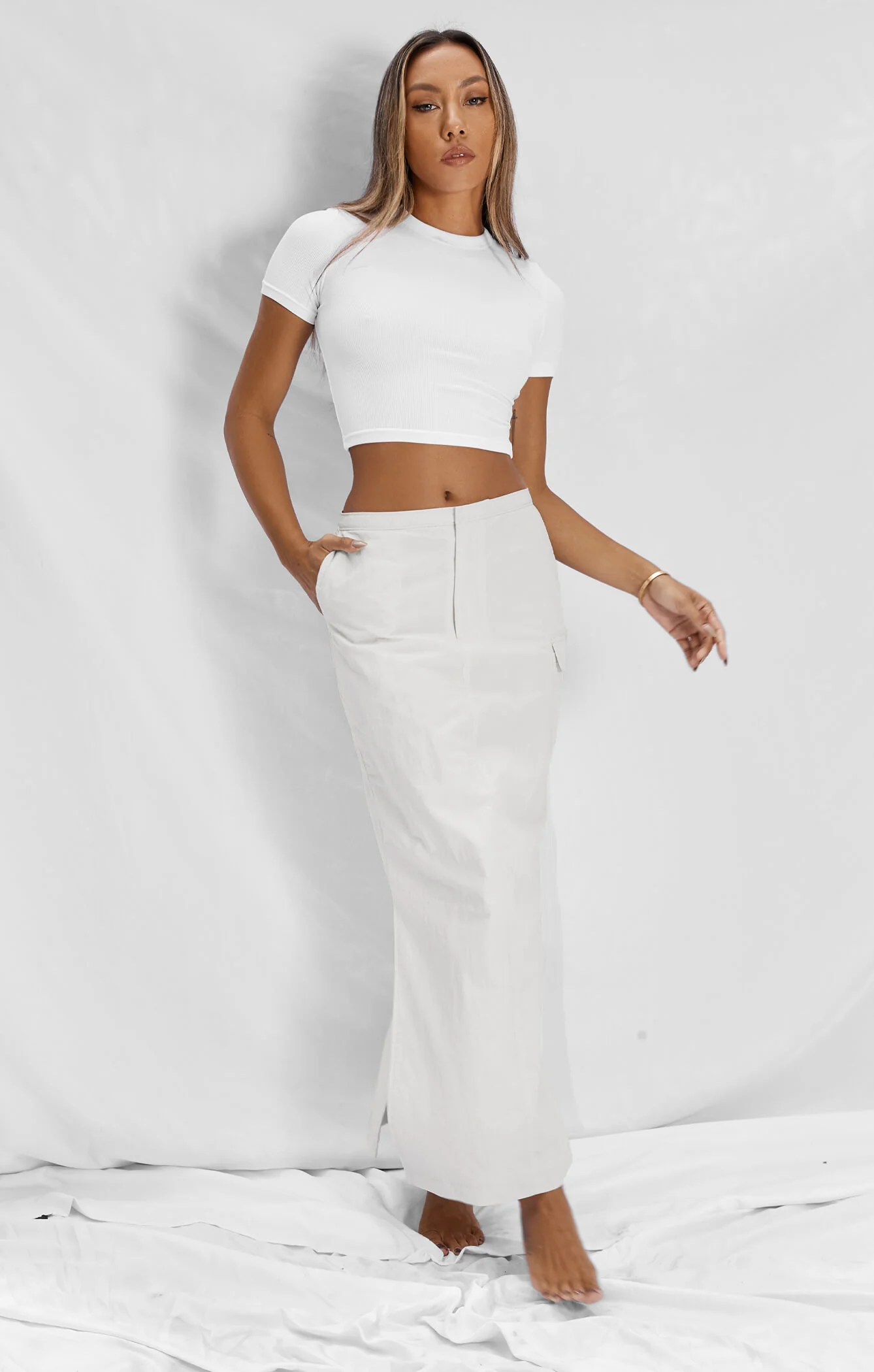 THE CARGO MAXI SKIRT - IVORY