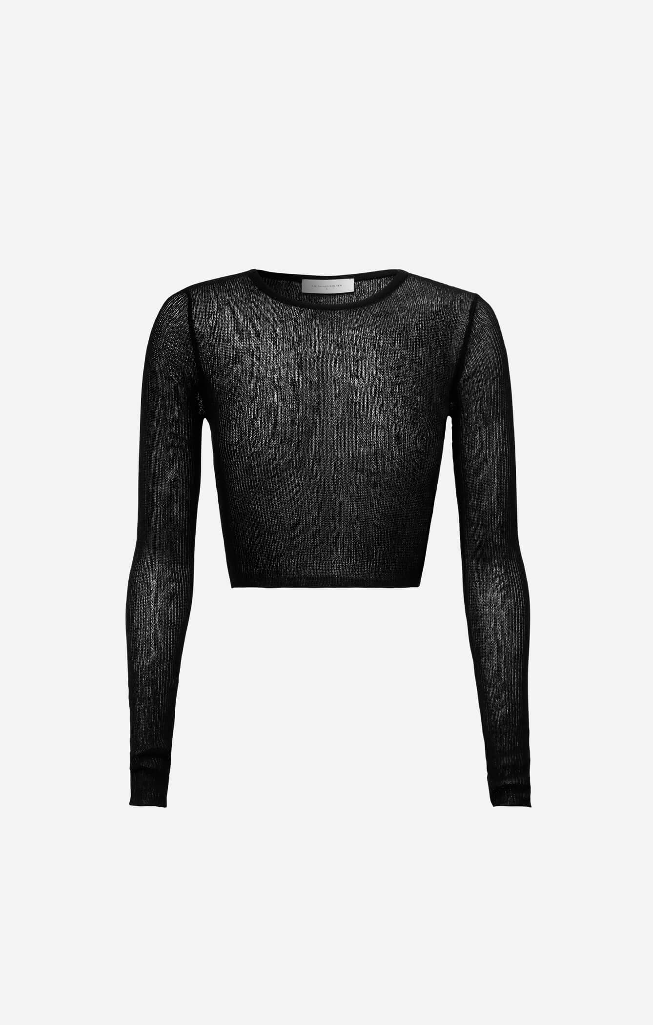 THE CROPPED KNITTED LONG SLEEVE - BLACK - Image 7