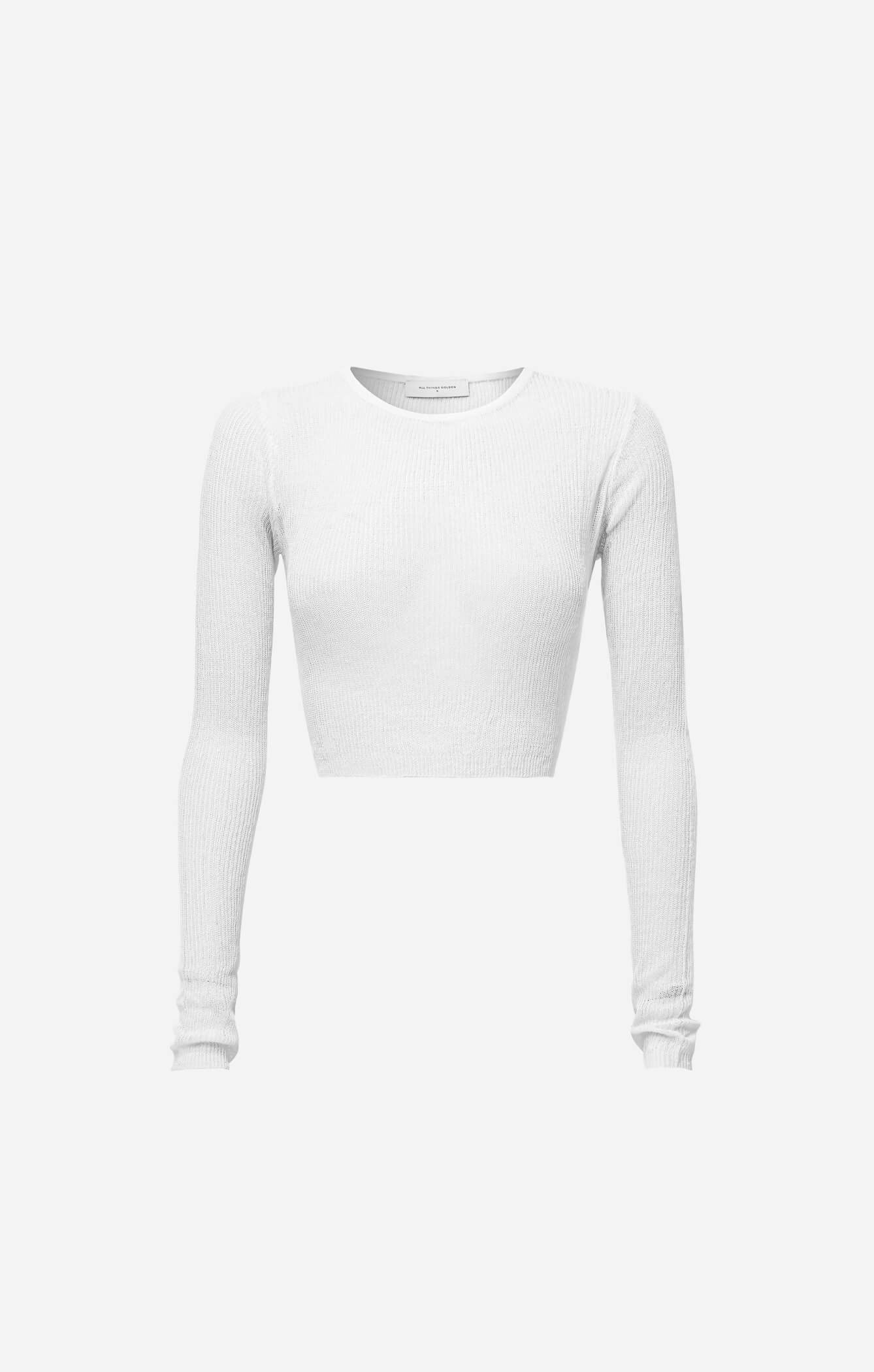 THE CROPPED KNITTED LONG SLEEVE - WHITE - Image 7