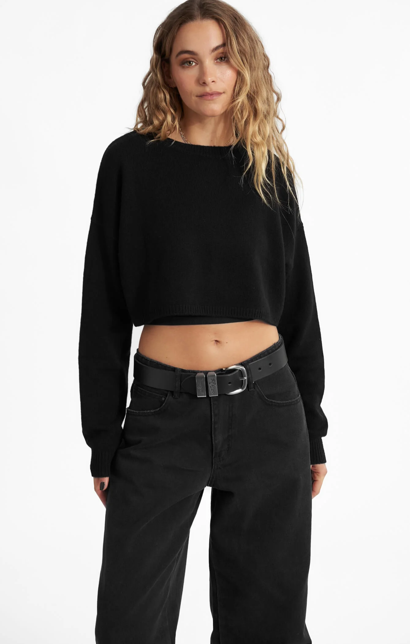 THE CROPPED UNIVERSAL KNIT 2.0 - BLACK - Image 3