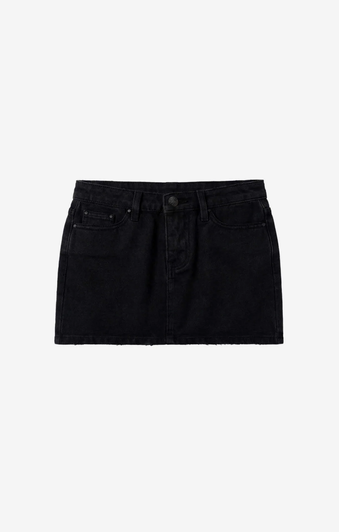 THE DENIM LOW RISE MINI SKIRT - WASHED BLACK - Image 8