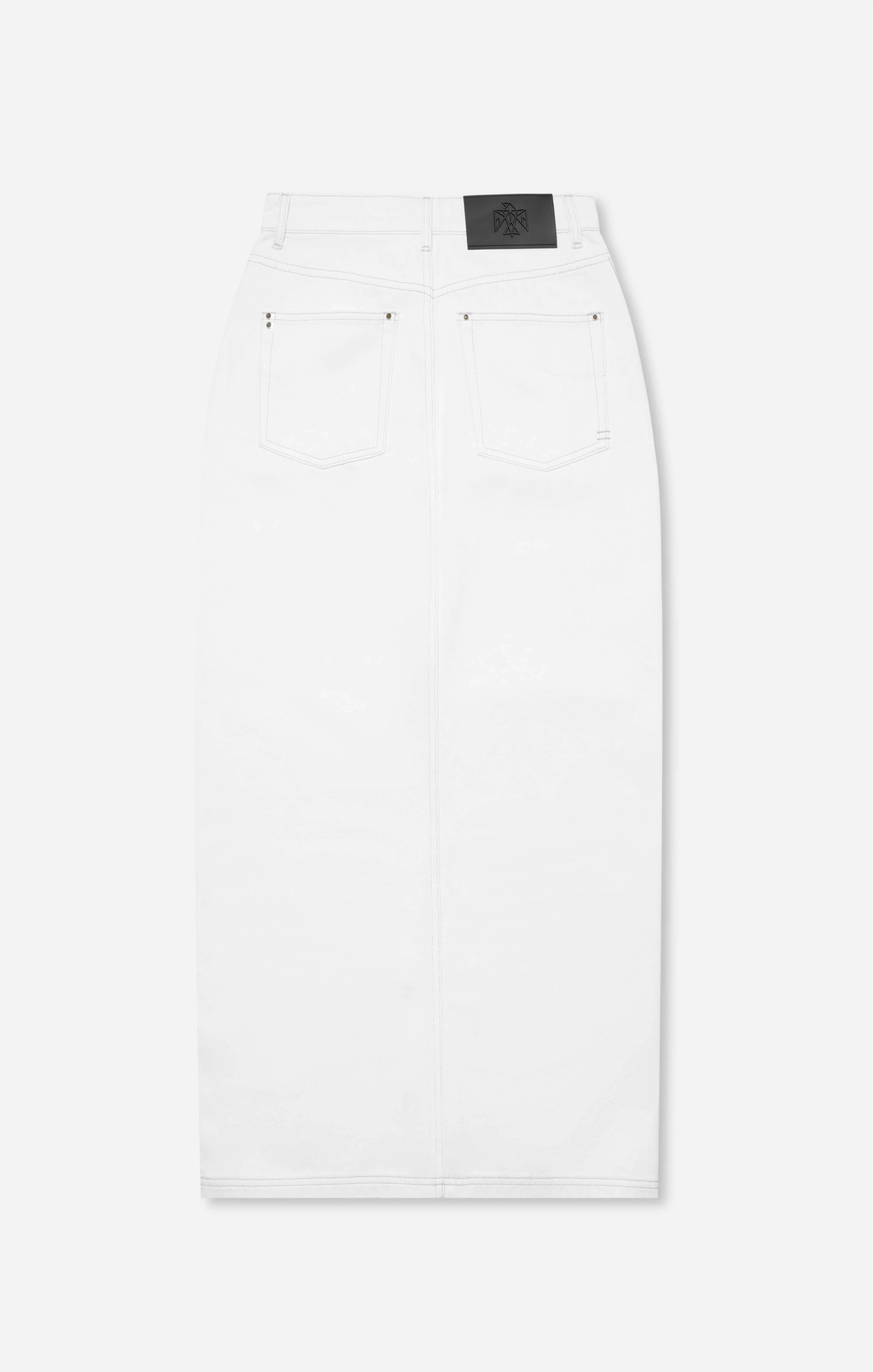 THE DENIM MAXI SKIRT - CRISP WHITE - Image 9