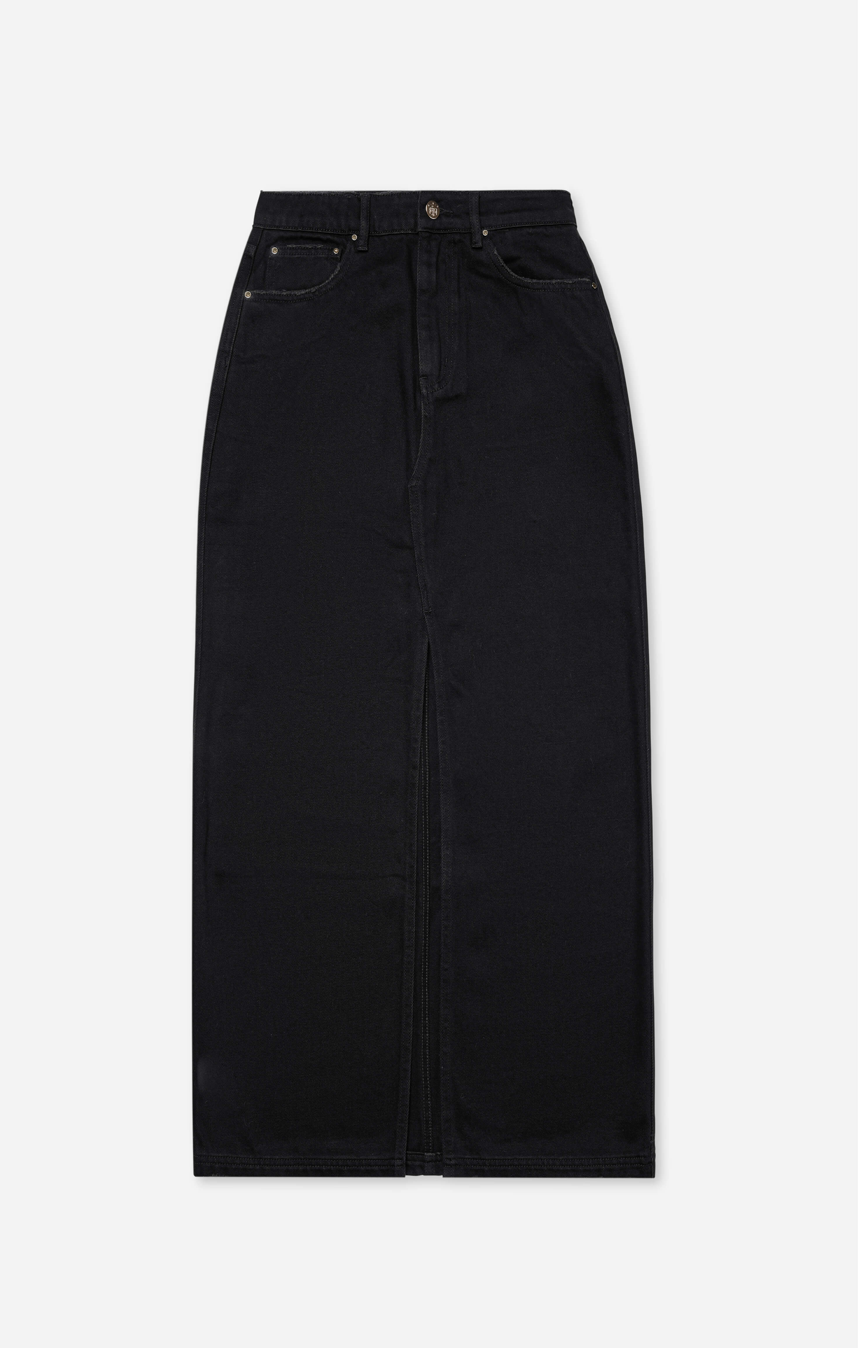 THE DENIM MAXI SKIRT - WASHED BLACK - Image 8
