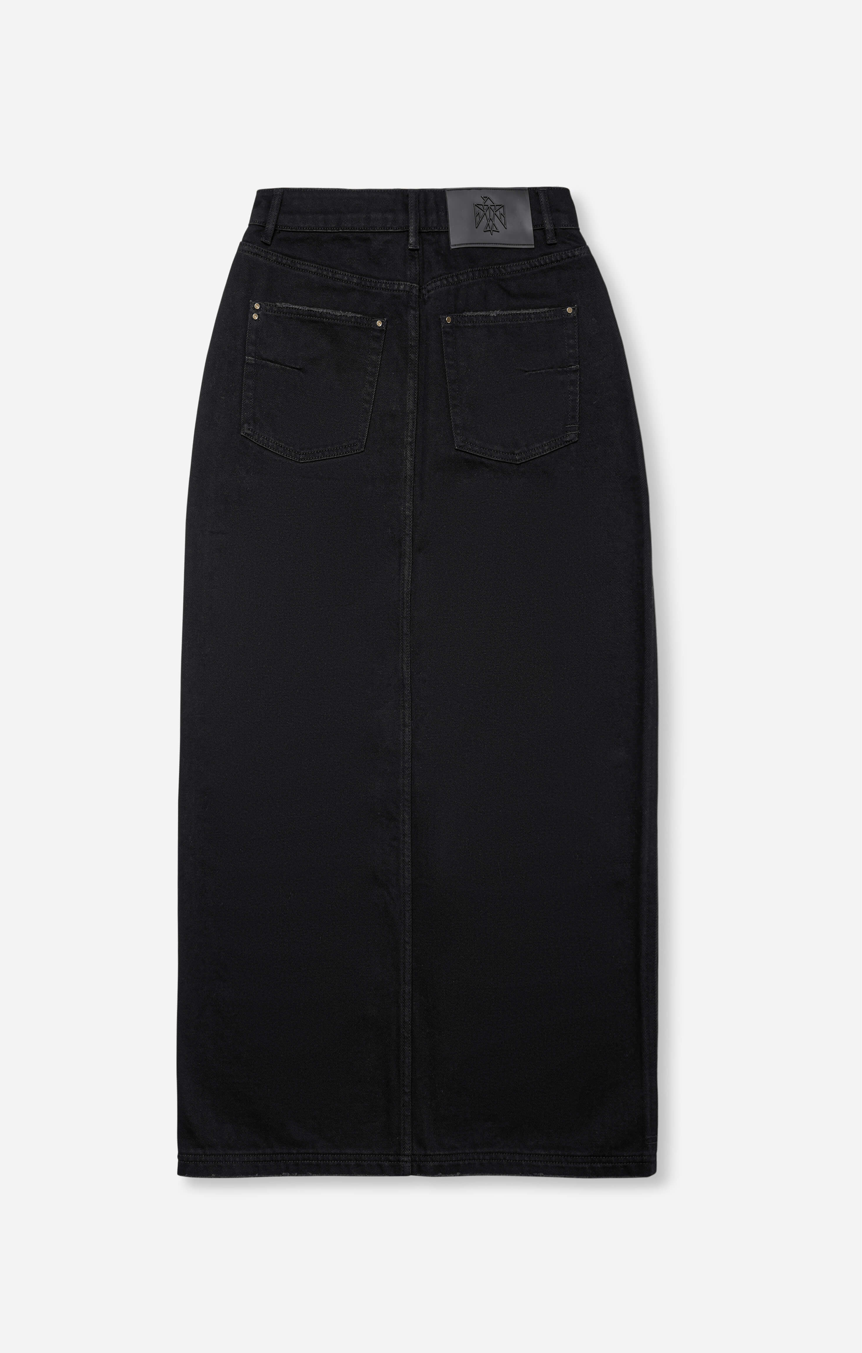 THE DENIM MAXI SKIRT - WASHED BLACK - Image 9