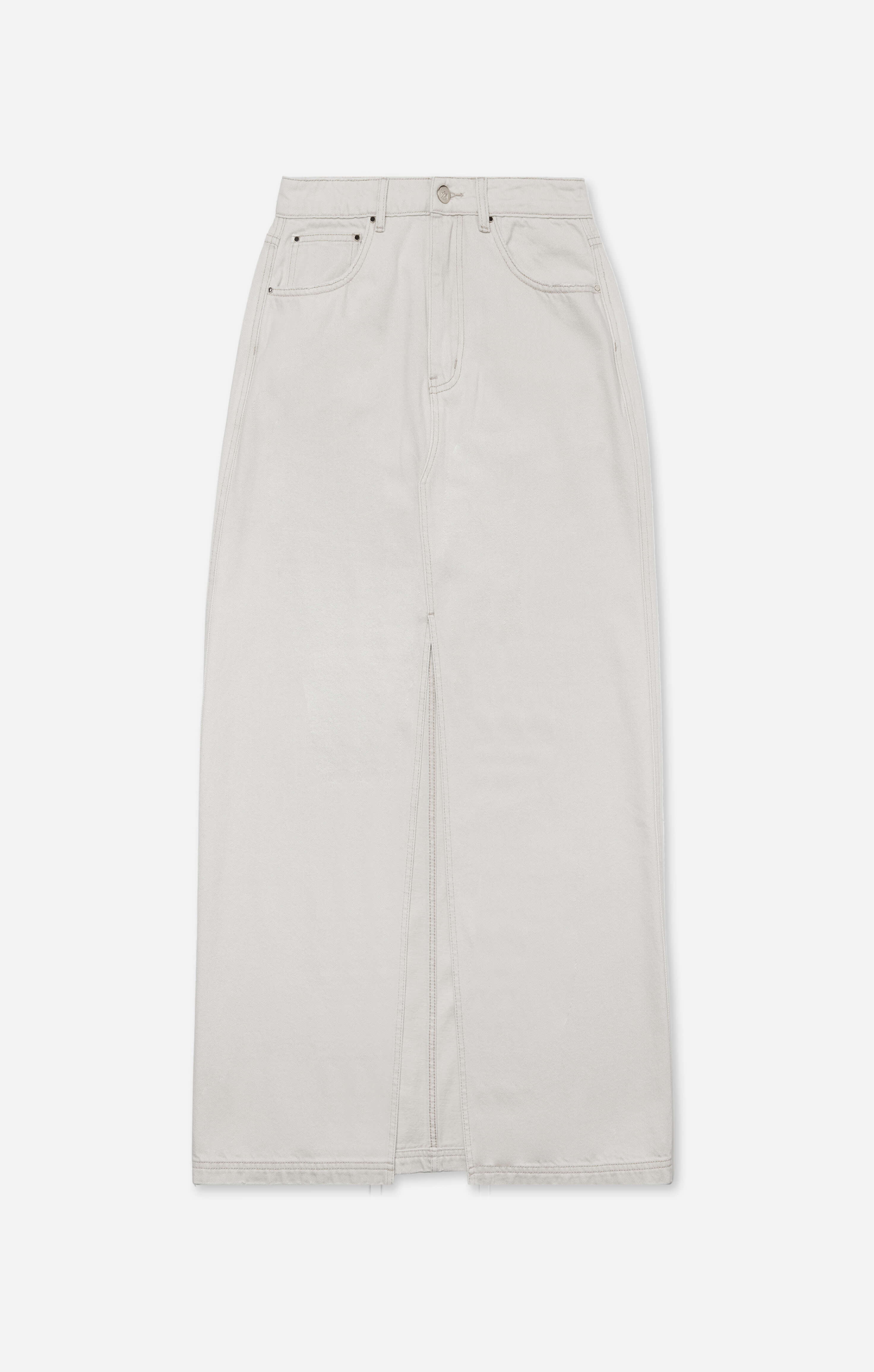 THE DENIM MAXI SKIRT - WASHED STONE - Image 7
