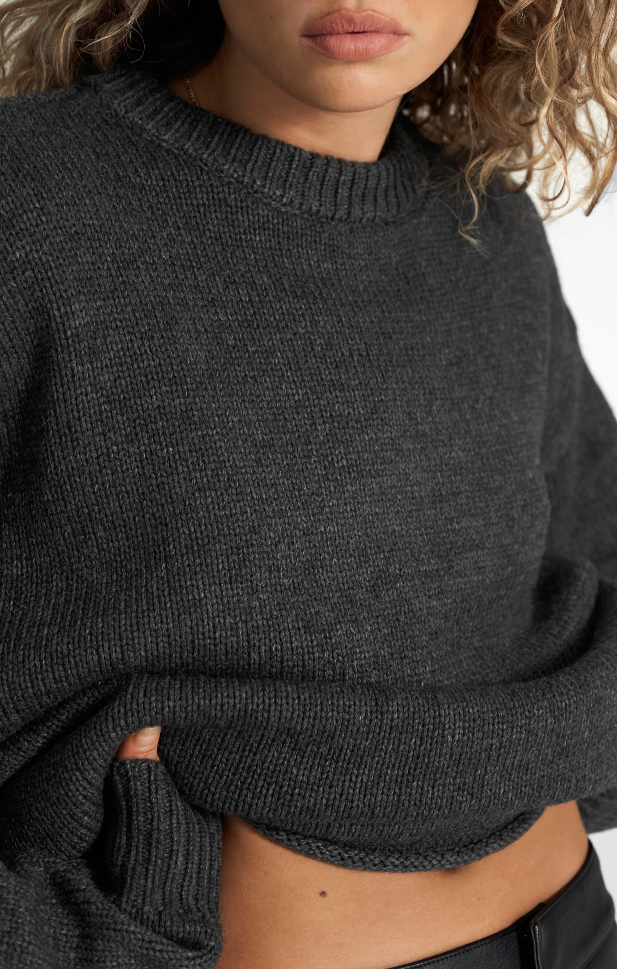 THE HEAVY KNIT LONG - CHARCOAL - Image 5