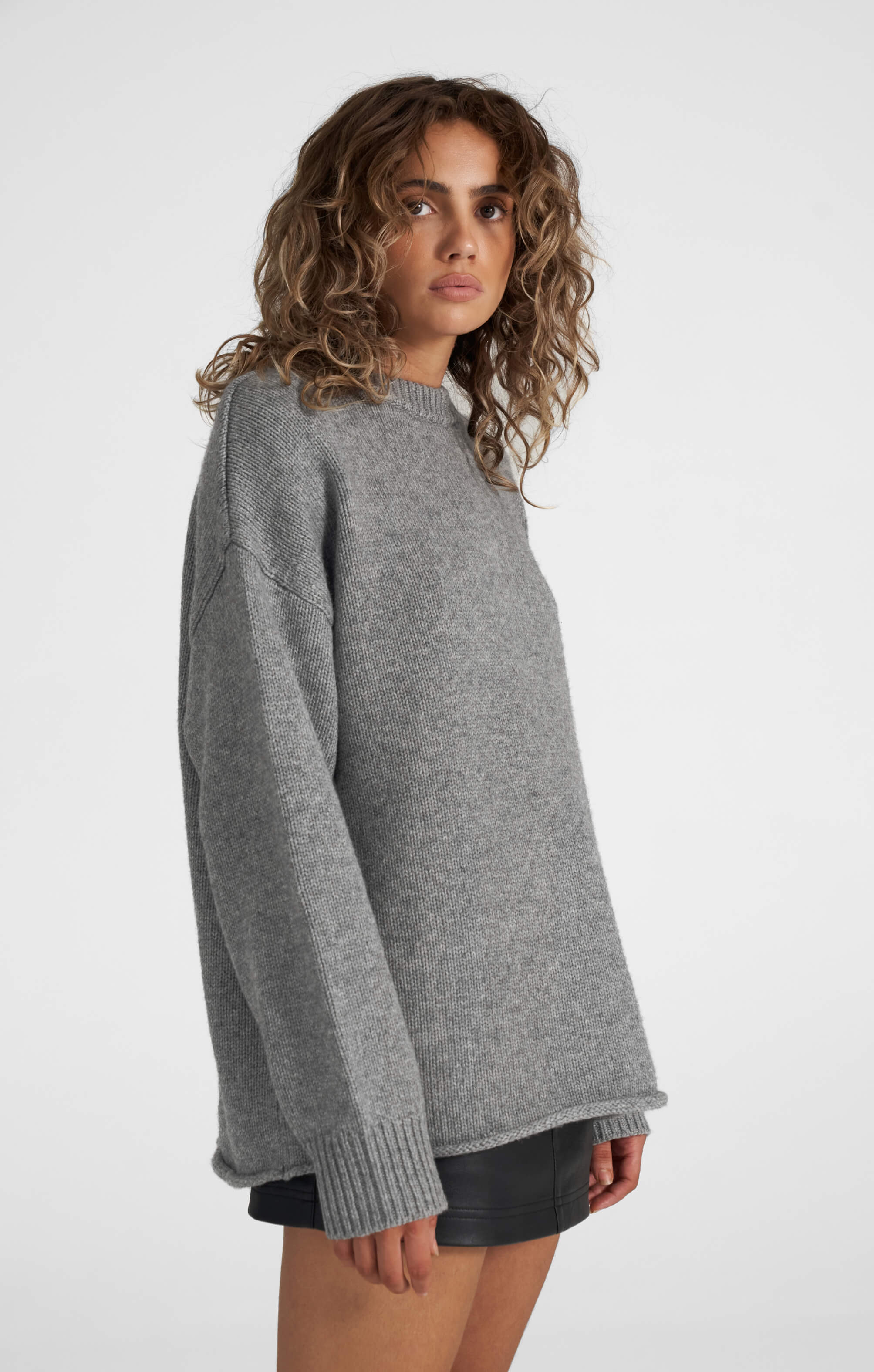 THE HEAVY KNIT LONG - GREY - Image 3