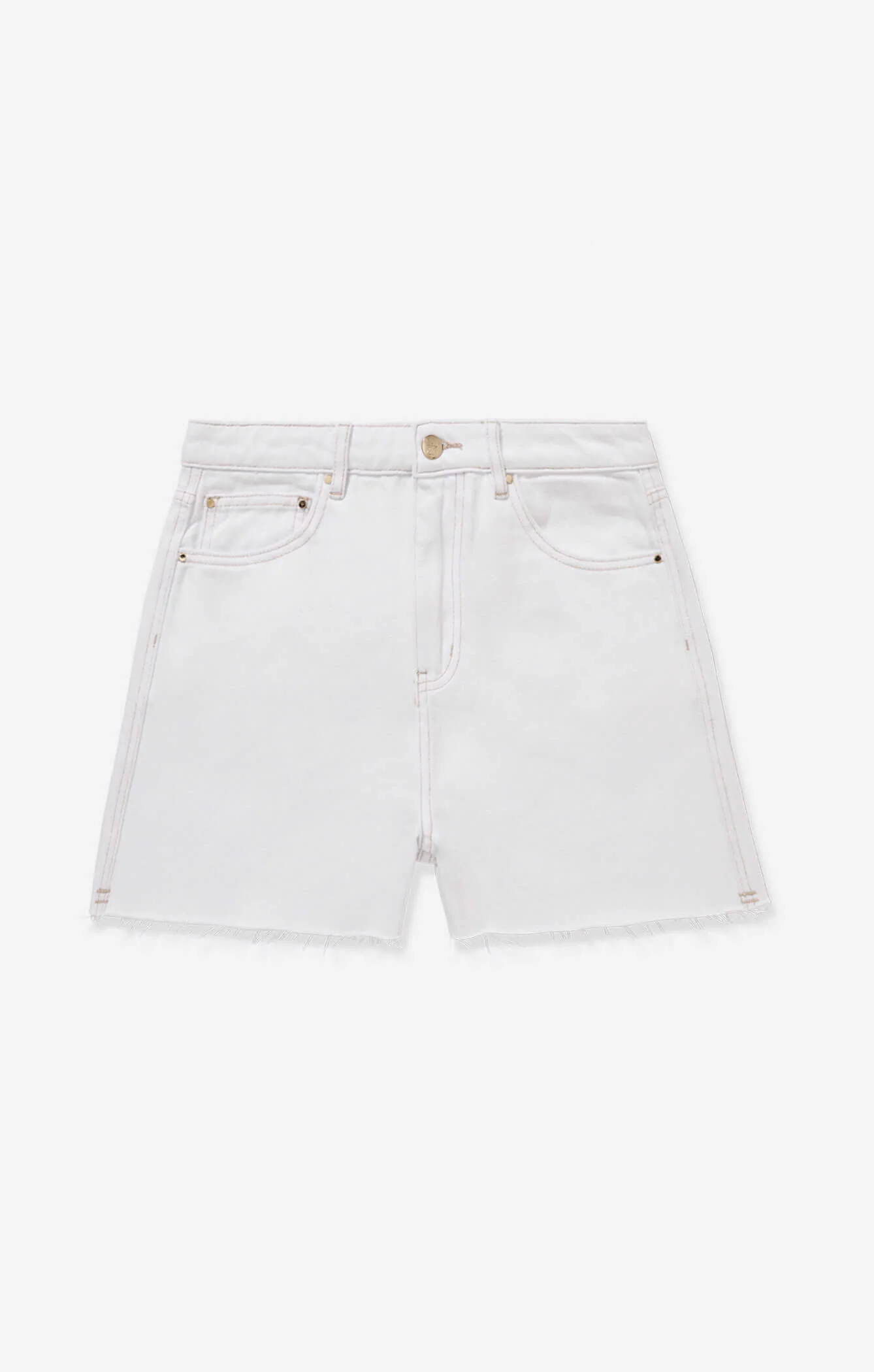 THE HIGH RISE DENIM CUT-OFF SHORT - CRISP WHITE - Image 7