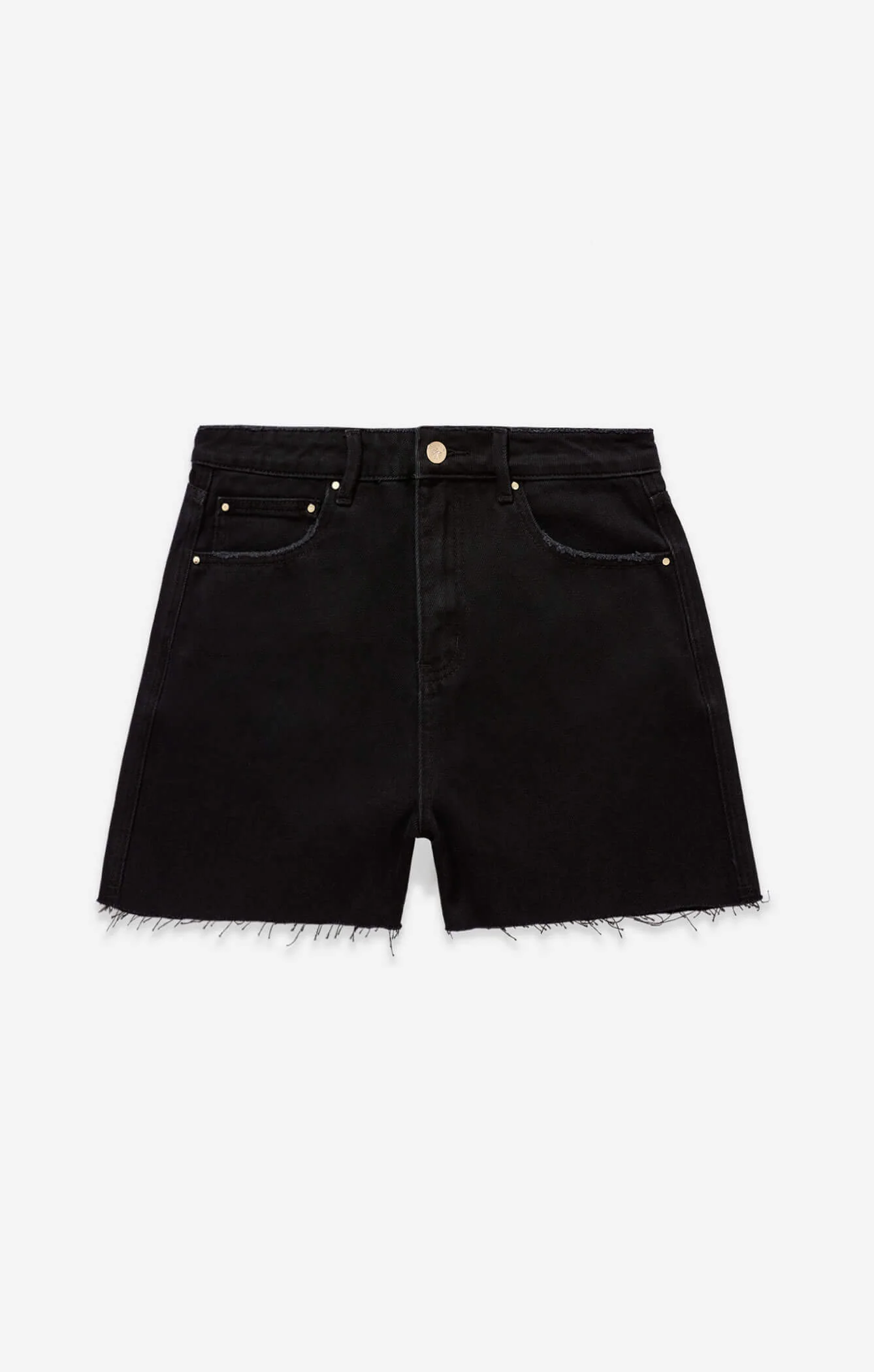 THE HIGH RISE DENIM CUT-OFF SHORT - WASHED BLACK - Image 7