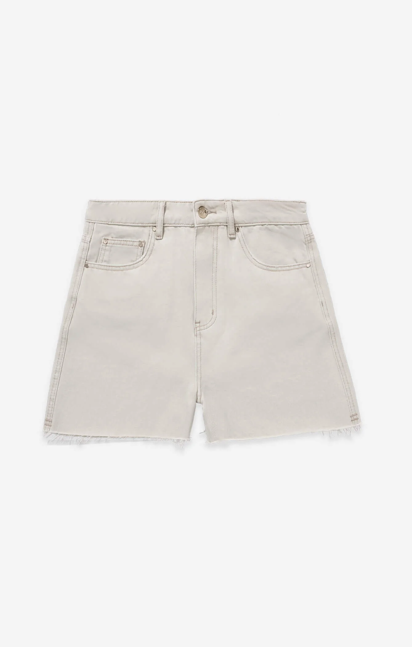 THE HIGH RISE DENIM CUT-OFF SHORT - WASHED STONE - Image 7