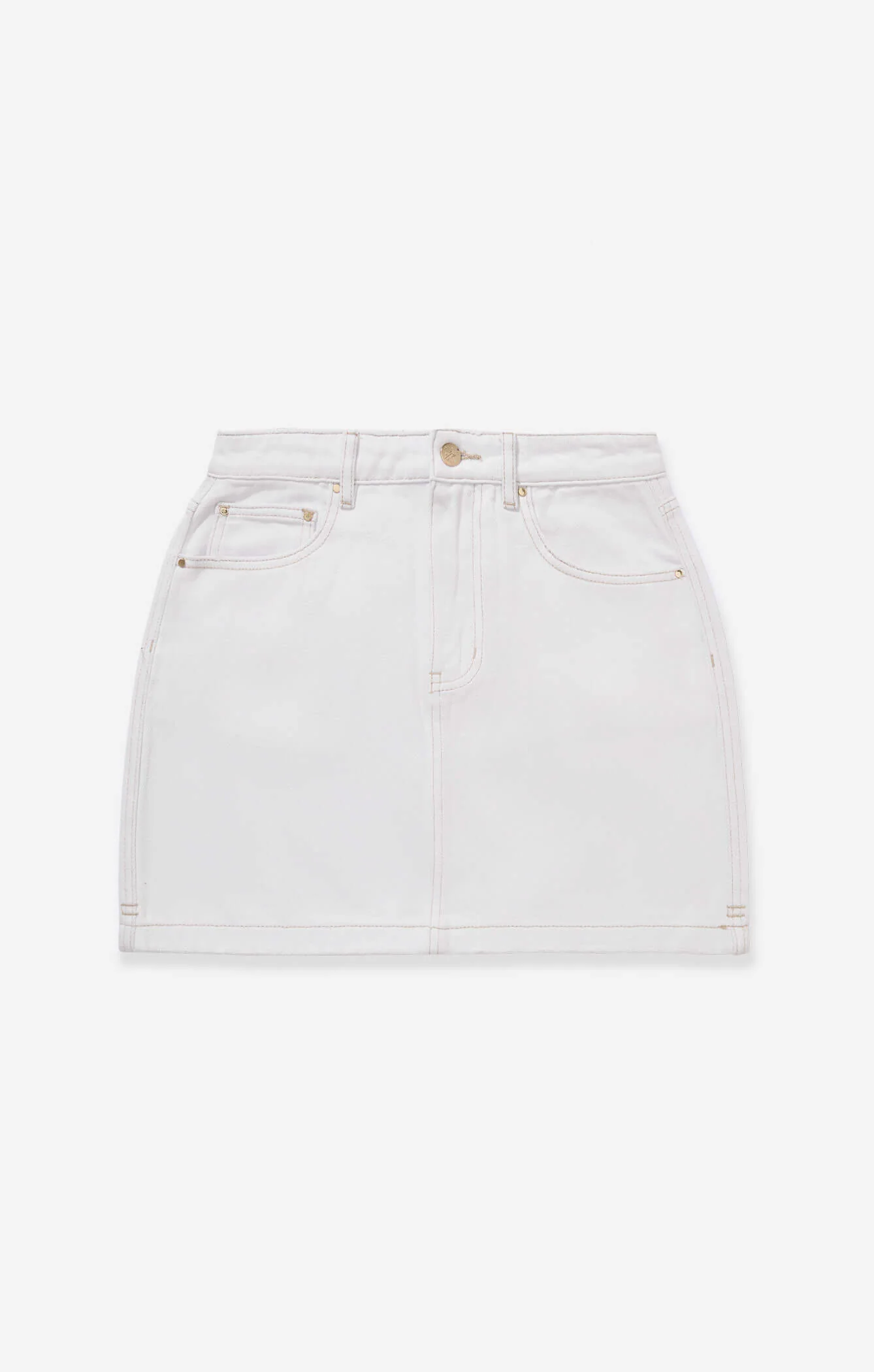 THE HIGH RISE DENIM MINI SKIRT - CRISP WHITE - Image 7