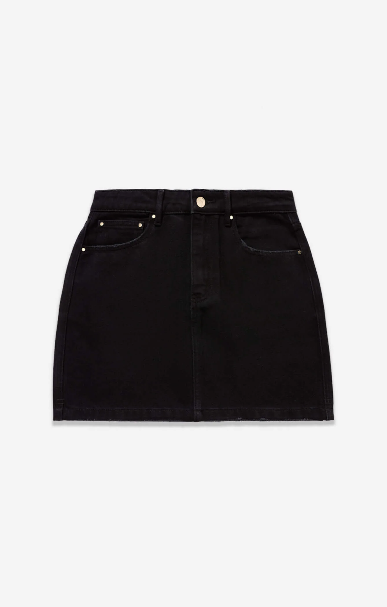 THE HIGH RISE DENIM MINI SKIRT - WASHED BLACK - Image 7