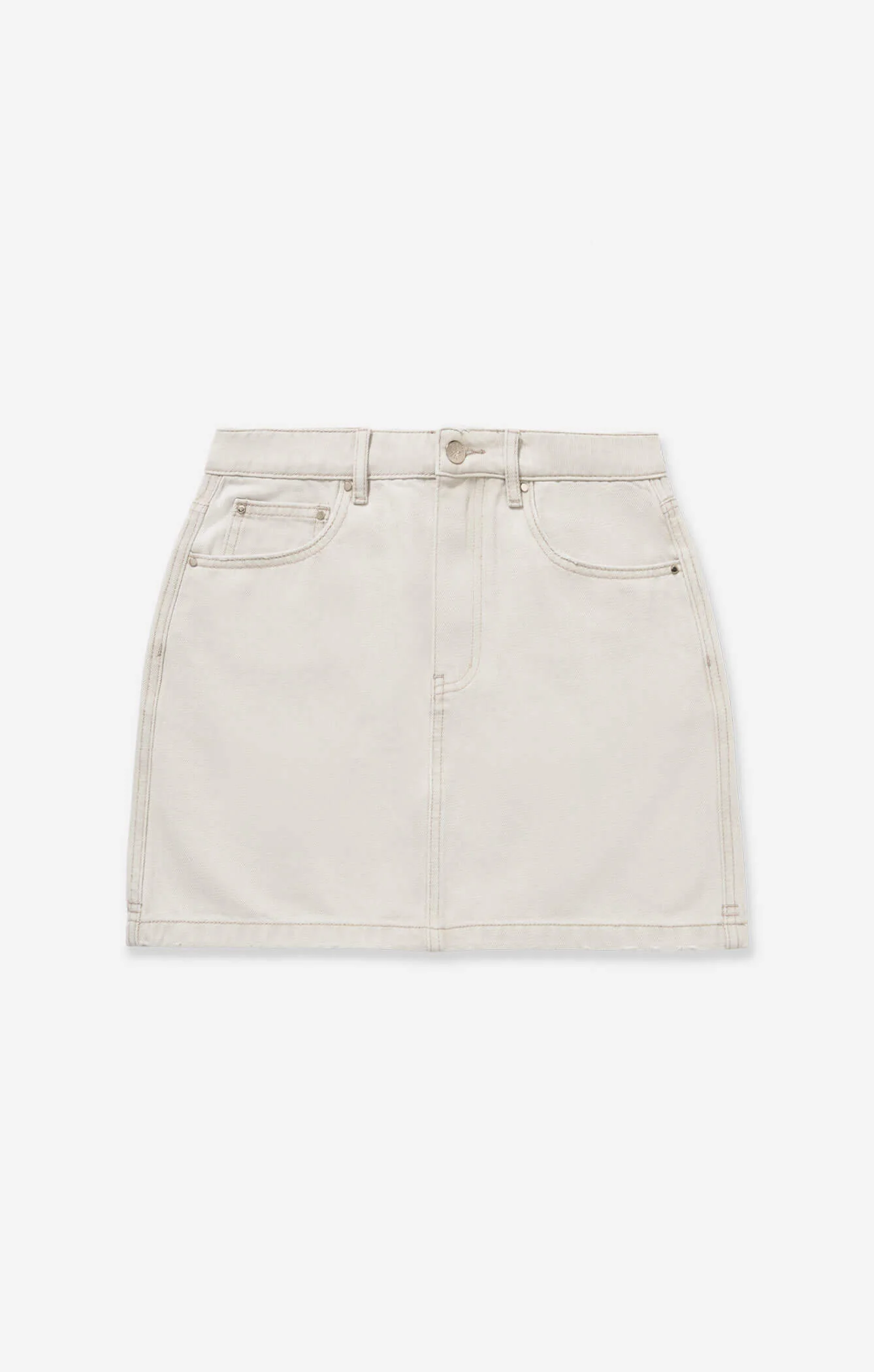 THE HIGH RISE DENIM MINI SKIRT - WASHED STONE - Image 7