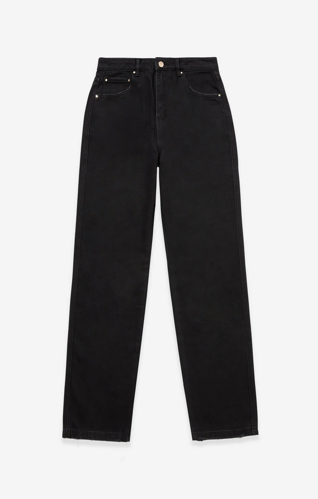 THE HIGH RISE DENIM STRAIGHT LEG JEAN - WASHED BLACK - Image 7