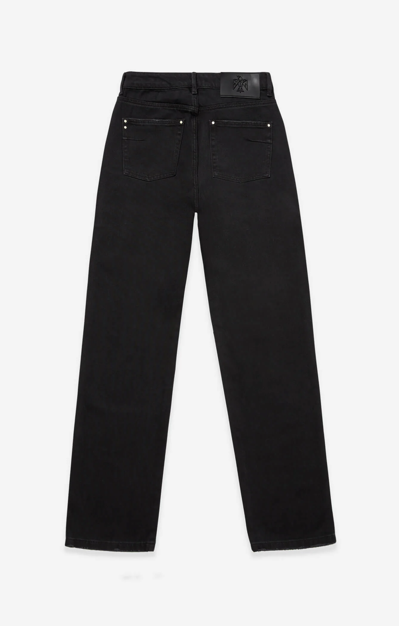 THE HIGH RISE DENIM STRAIGHT LEG JEAN - WASHED BLACK - Image 8