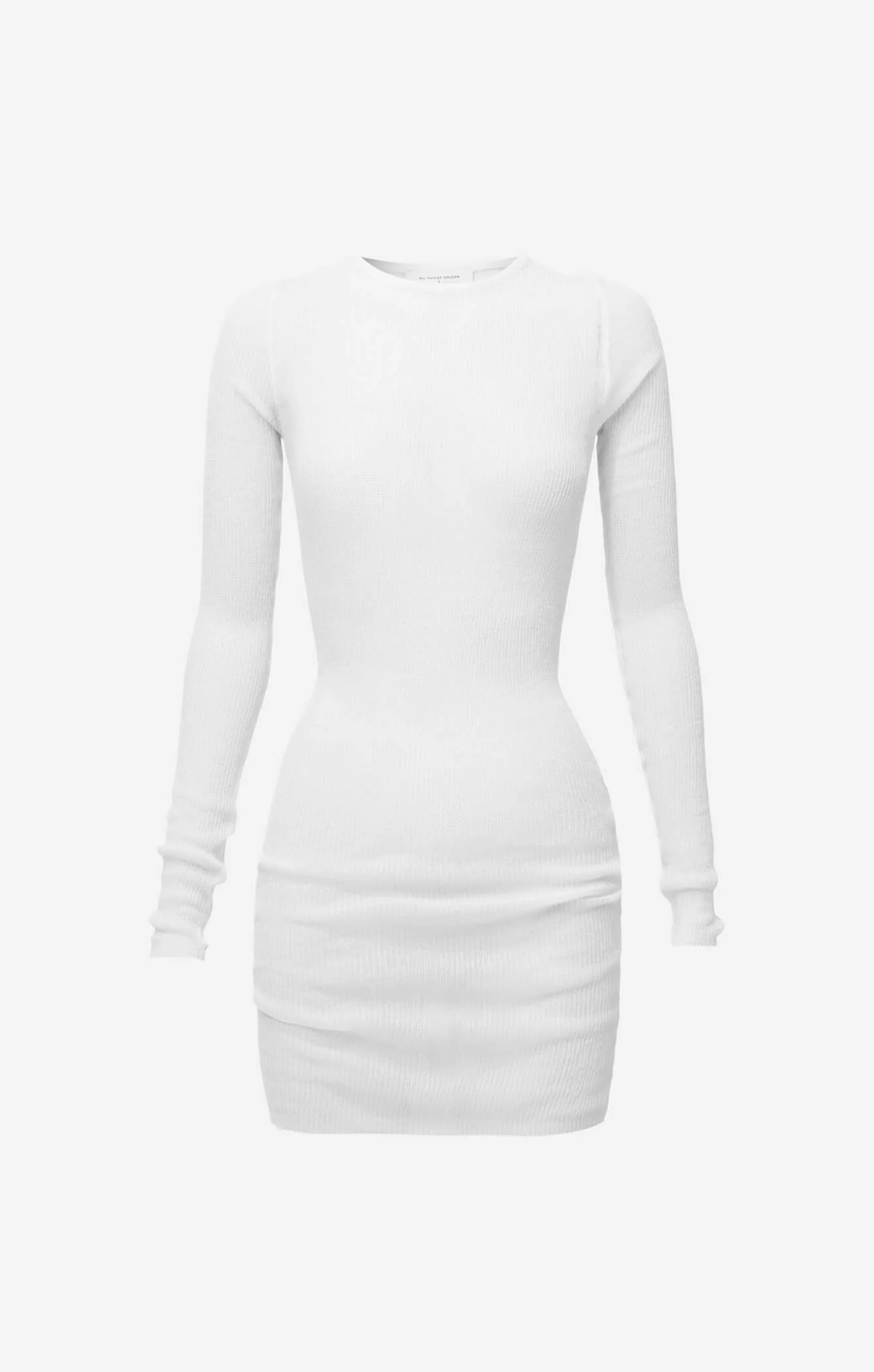 THE KNITTED LONG SLEEVE DRESS - WHITE - Image 7
