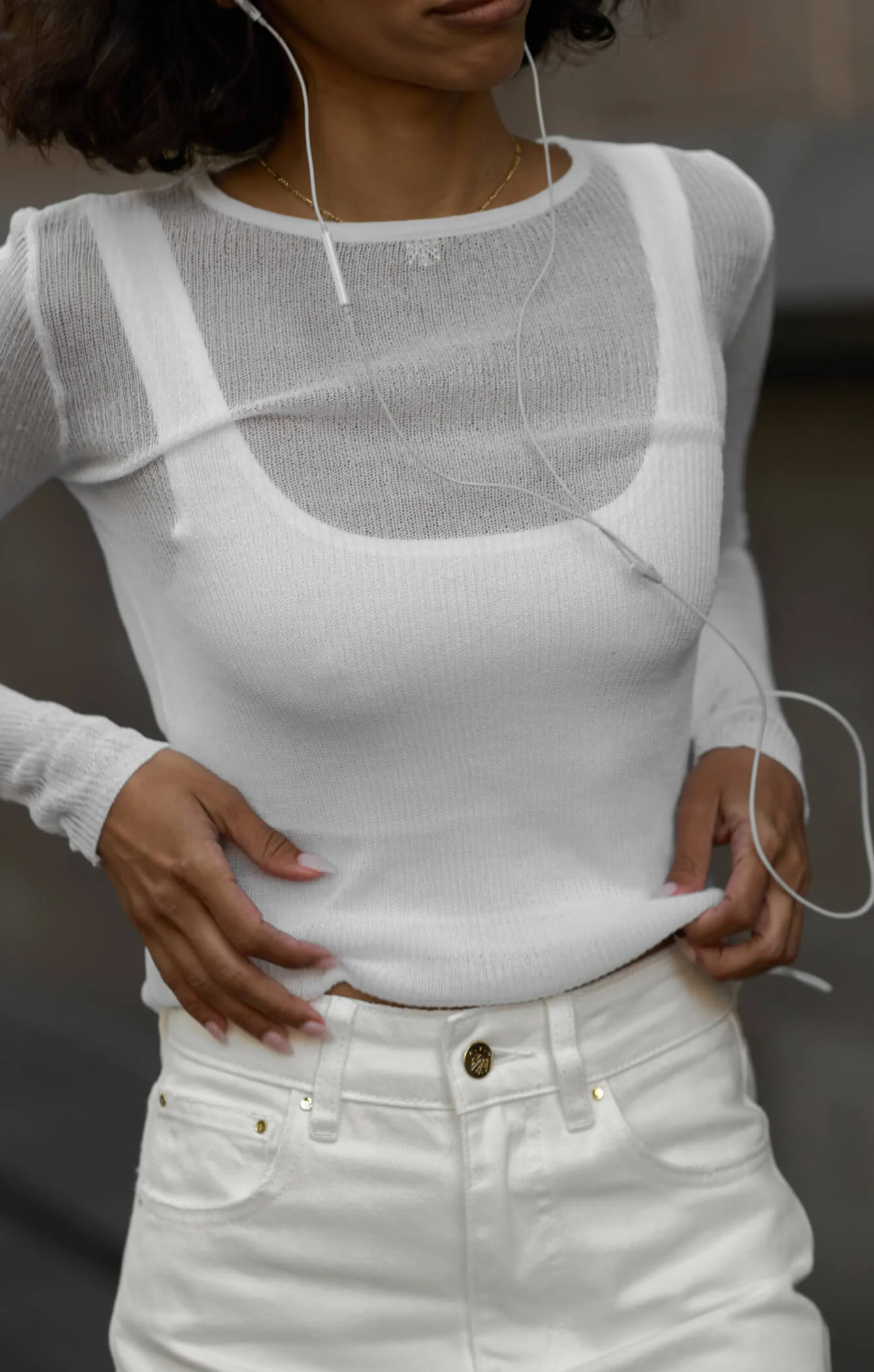 THE KNITTED LONG SLEEVE - WHITE - Image 4