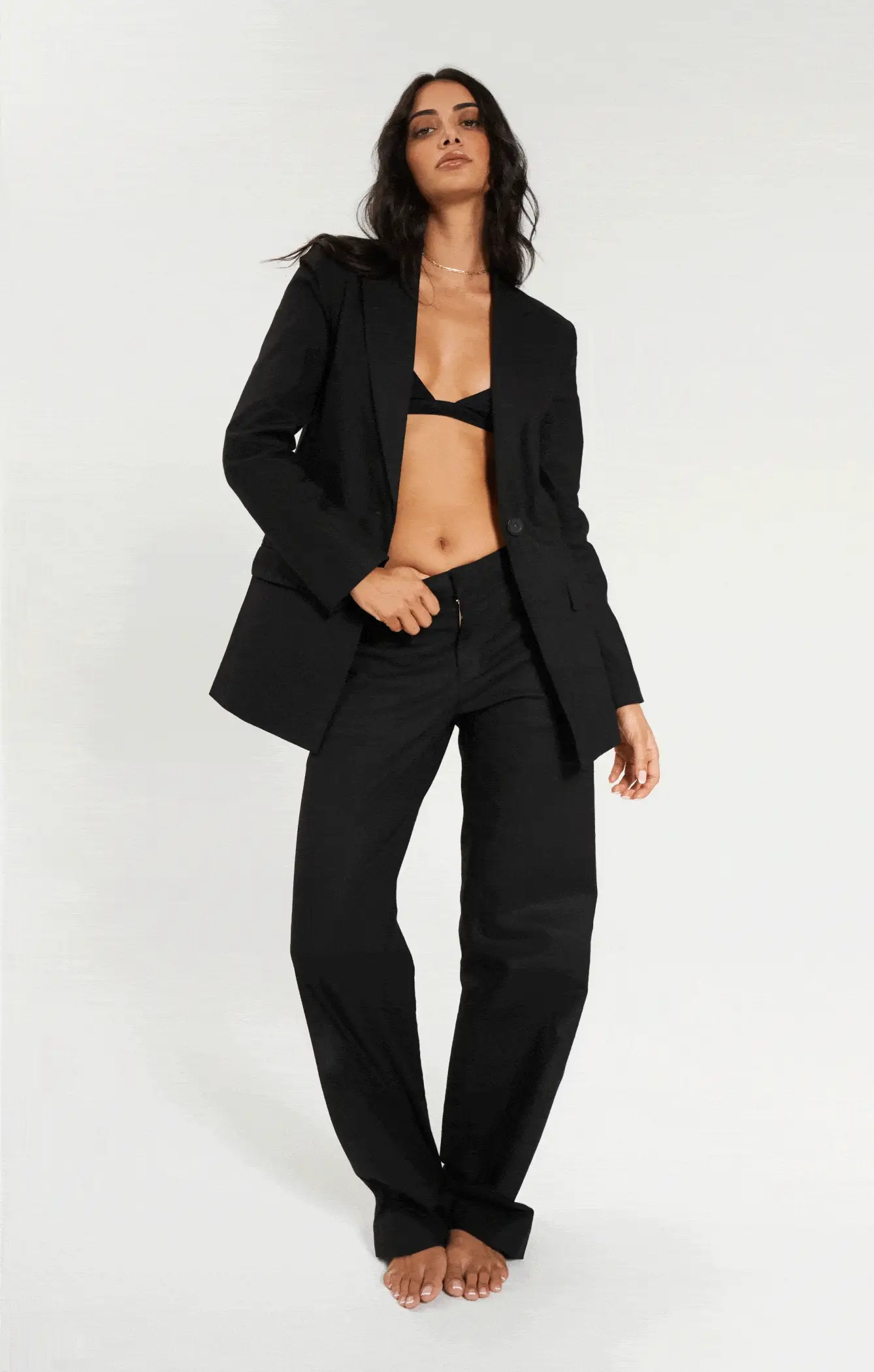 THE LINEN CLASSIC BLAZER - BLACK - Image 7