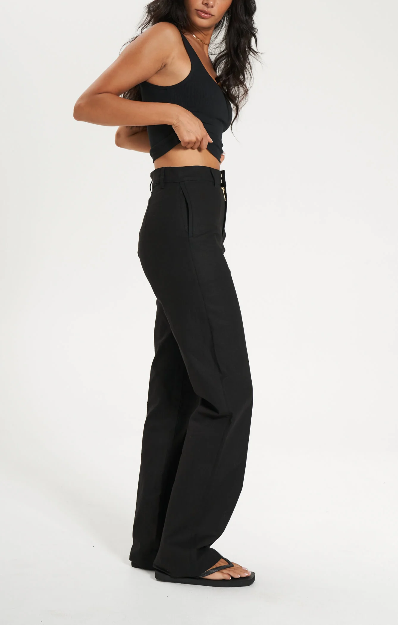 THE LINEN CLASSIC PANT - BLACK - Image 3