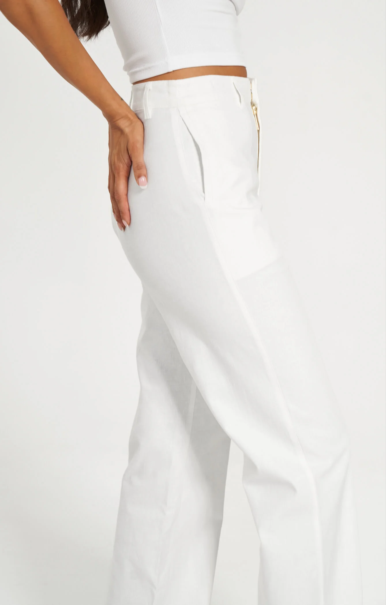 THE LINEN CLASSIC PANT - WHITE - Image 3