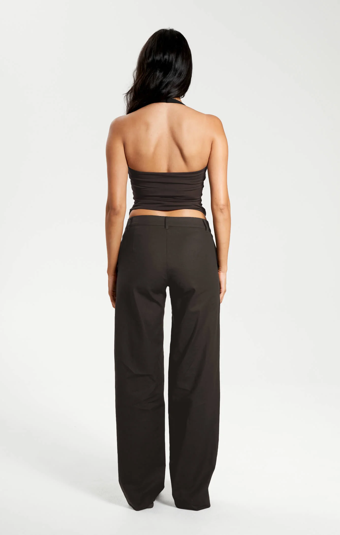 THE LINEN LOW RISE PANT - ESPRESSO - Image 4