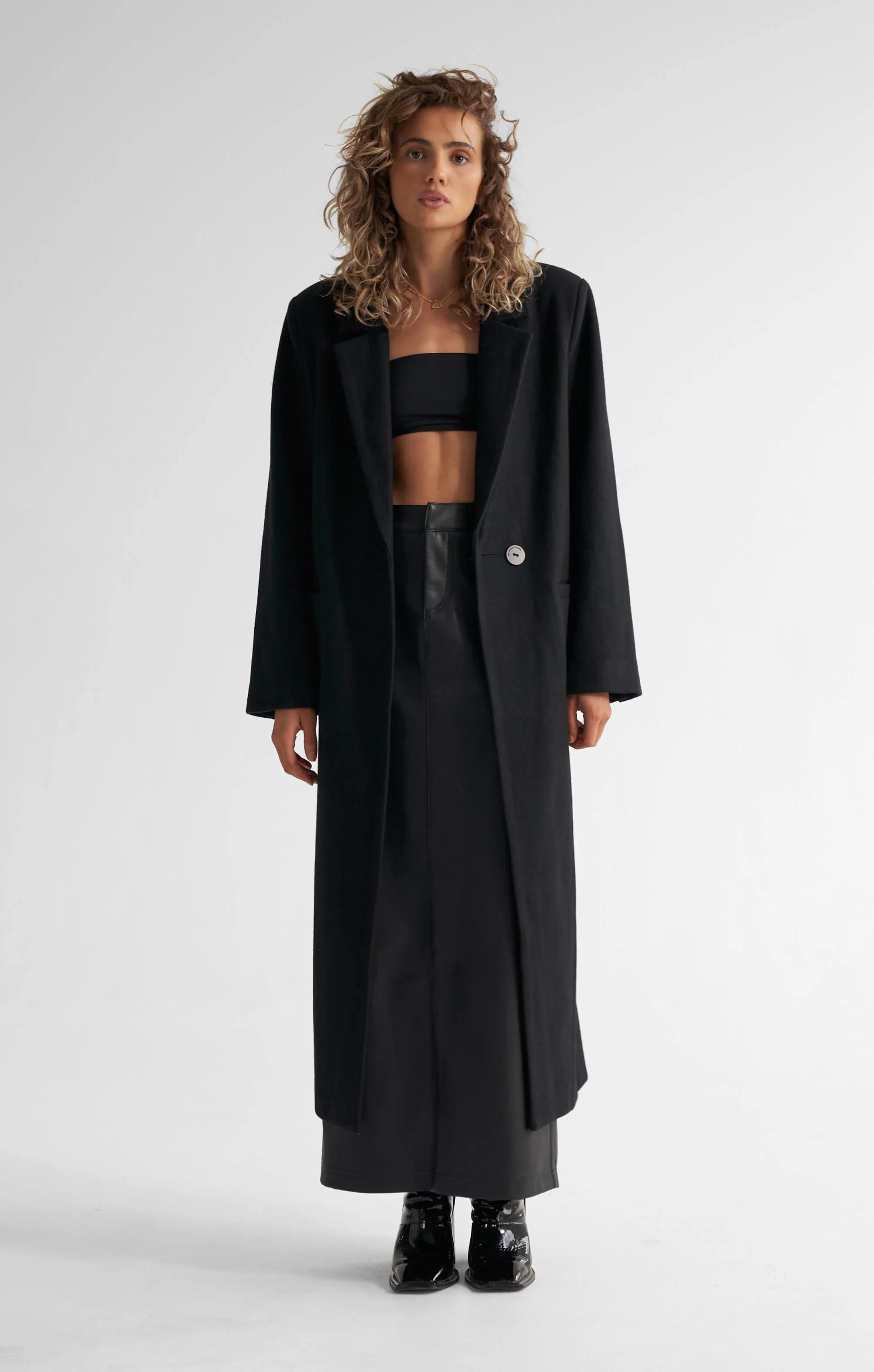 THE LONGLINE CLASSIC COAT - BLACK - Image 3