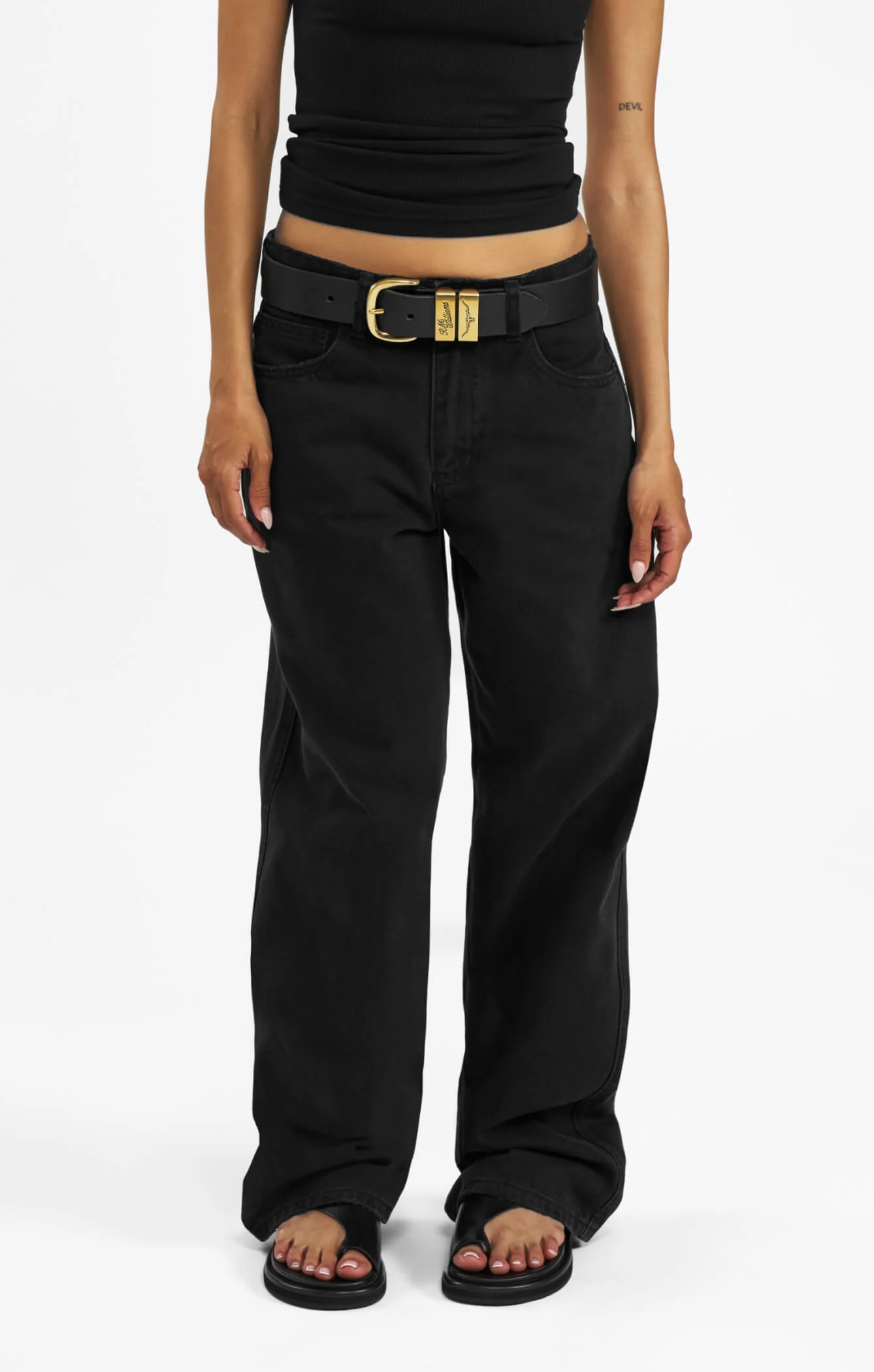THE LOW RISE BAGGY JEAN - WASHED BLACK - Image 7