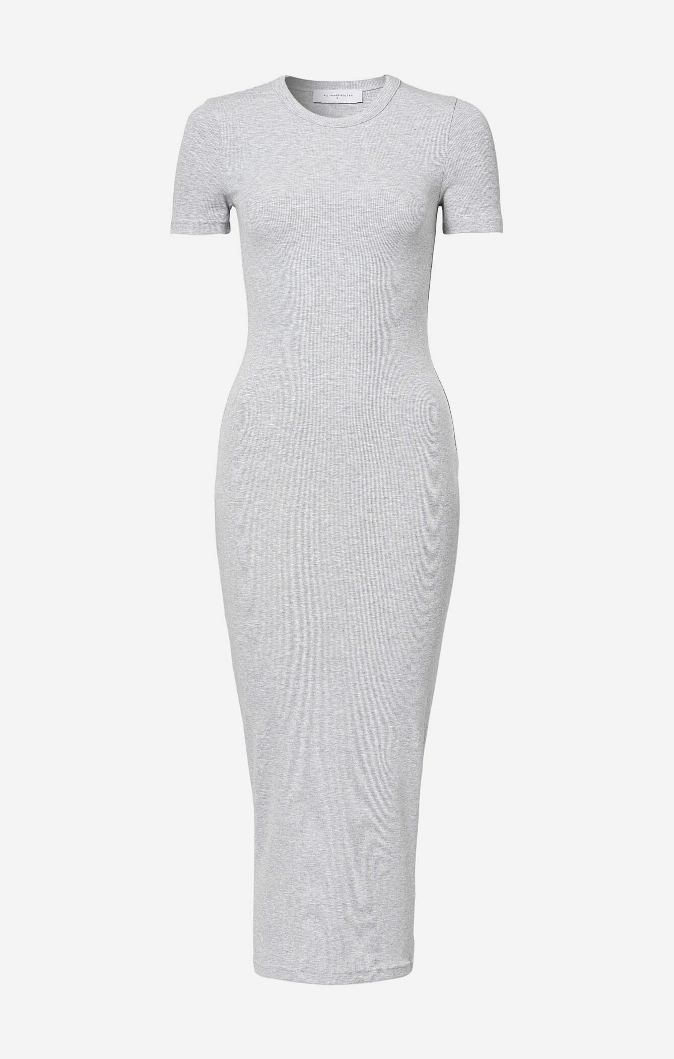 THE LUXE RIB BABY MIDI DRESS - MID GREY - Image 5