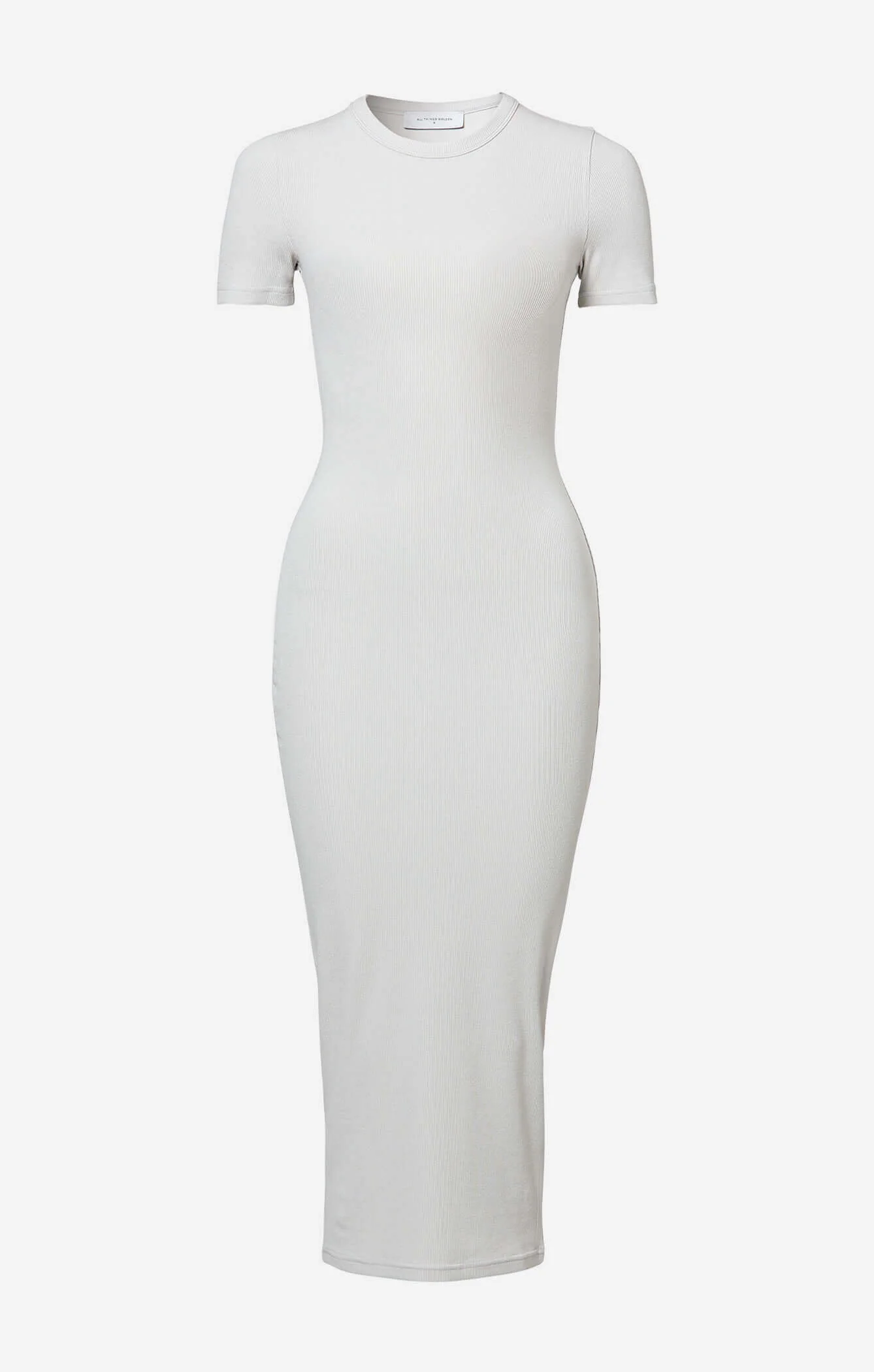 THE LUXE RIB BABY MIDI DRESS - STONE - Image 7