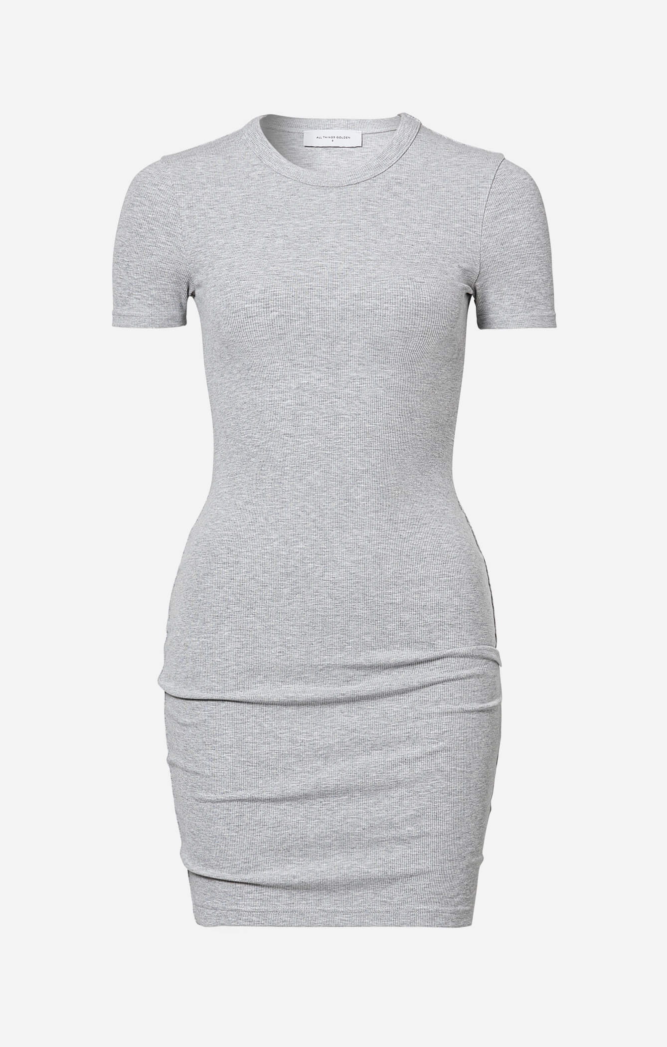 THE LUXE RIB BABY MINI DRESS - MID GREY - Image 7