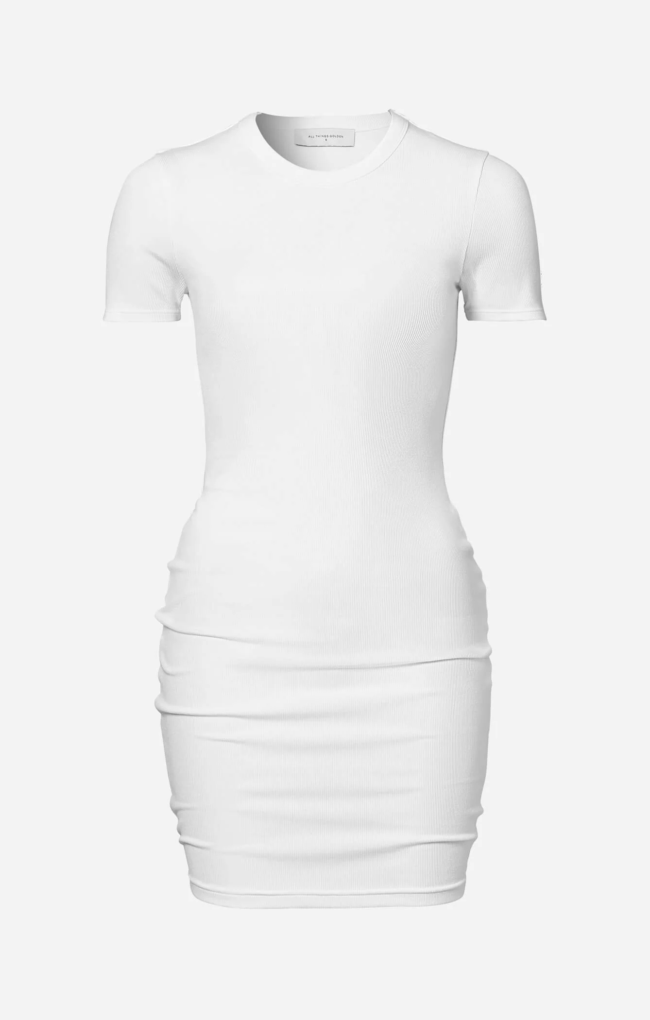 THE LUXE RIB BABY MINI DRESS - WHITE - Image 5