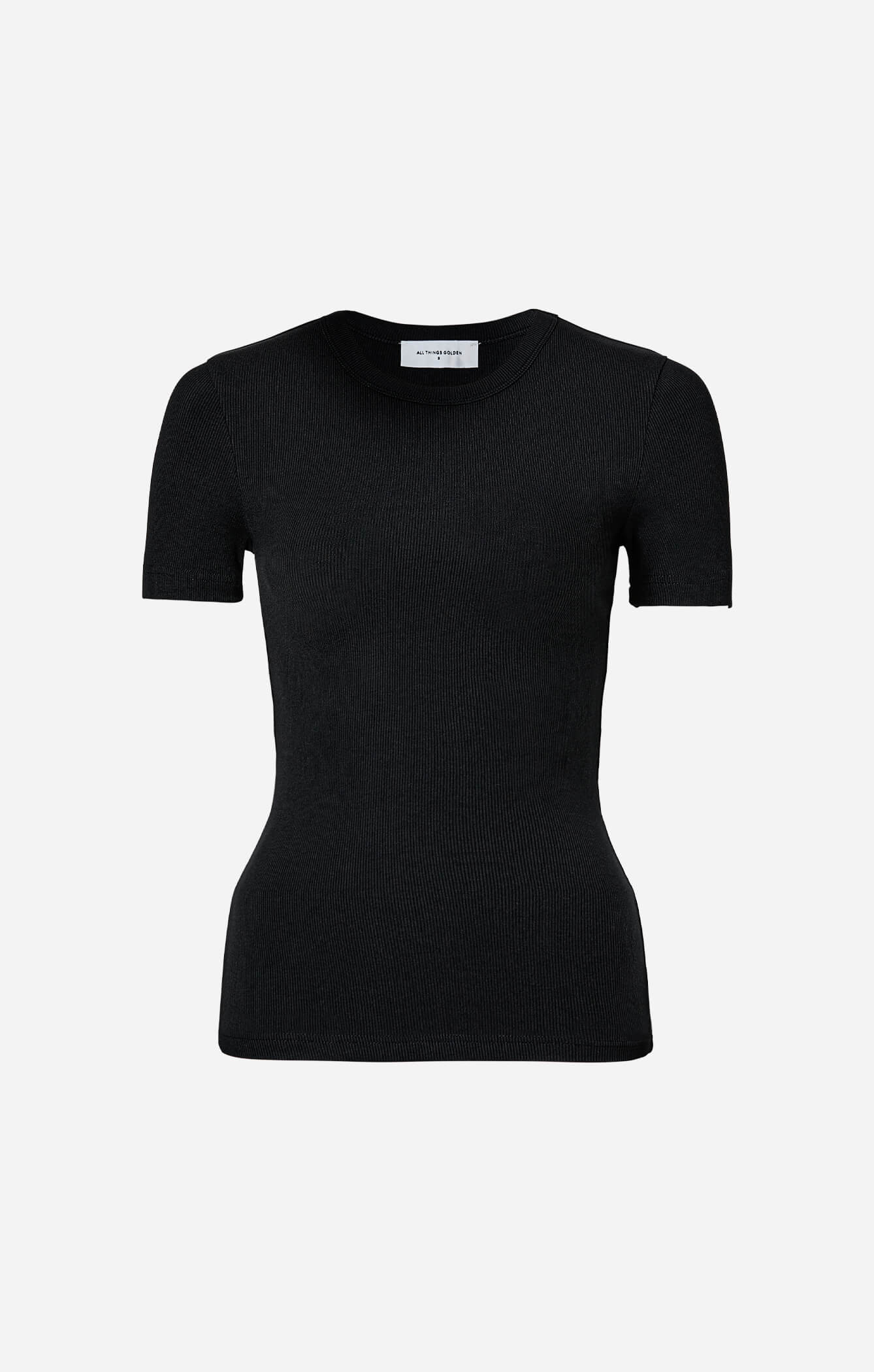 THE LUXE RIB BABY TEE - BLACK - Image 6