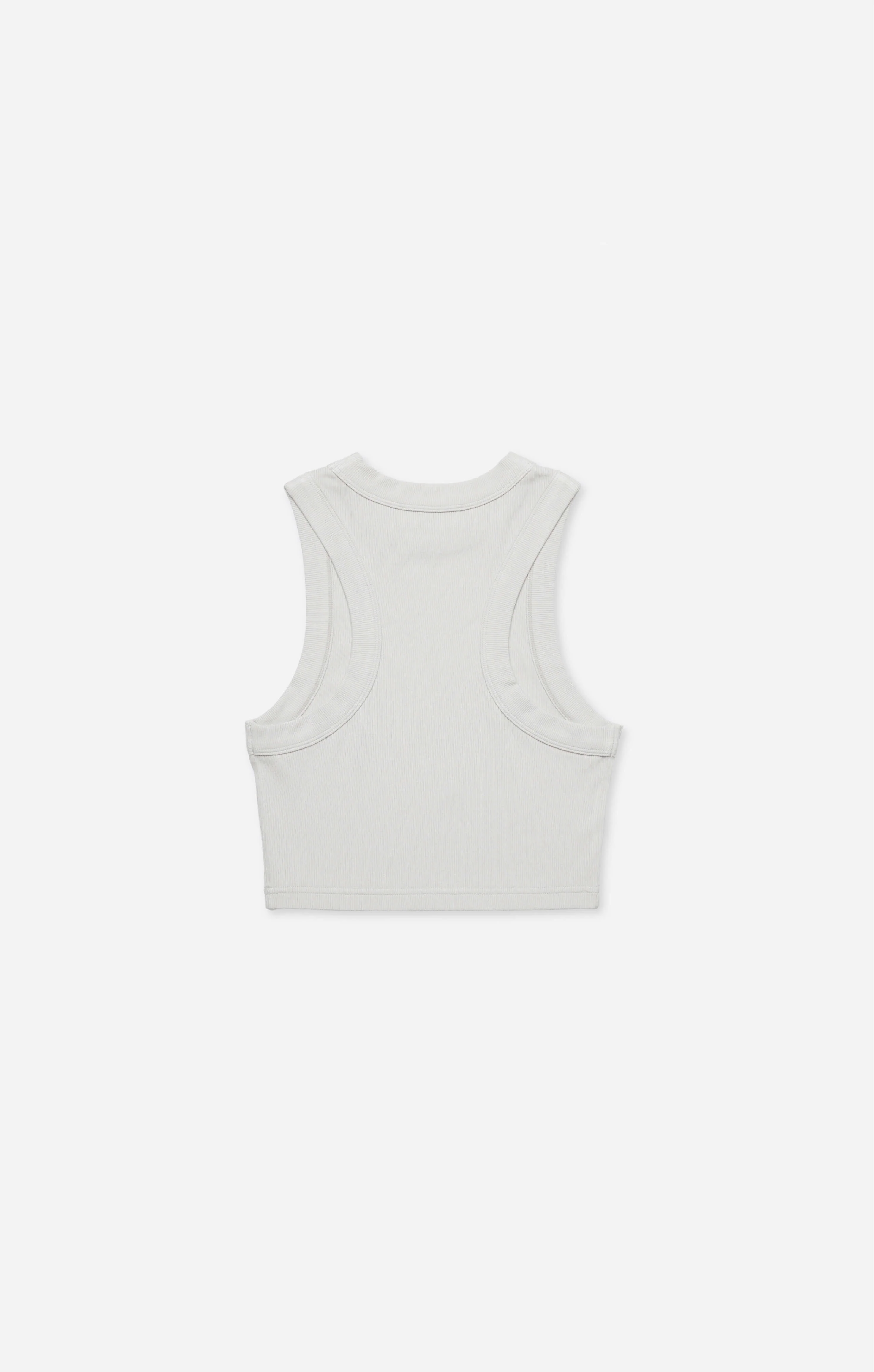 THE LUXE RIB HIGH NECK CROP - STONE - Image 8