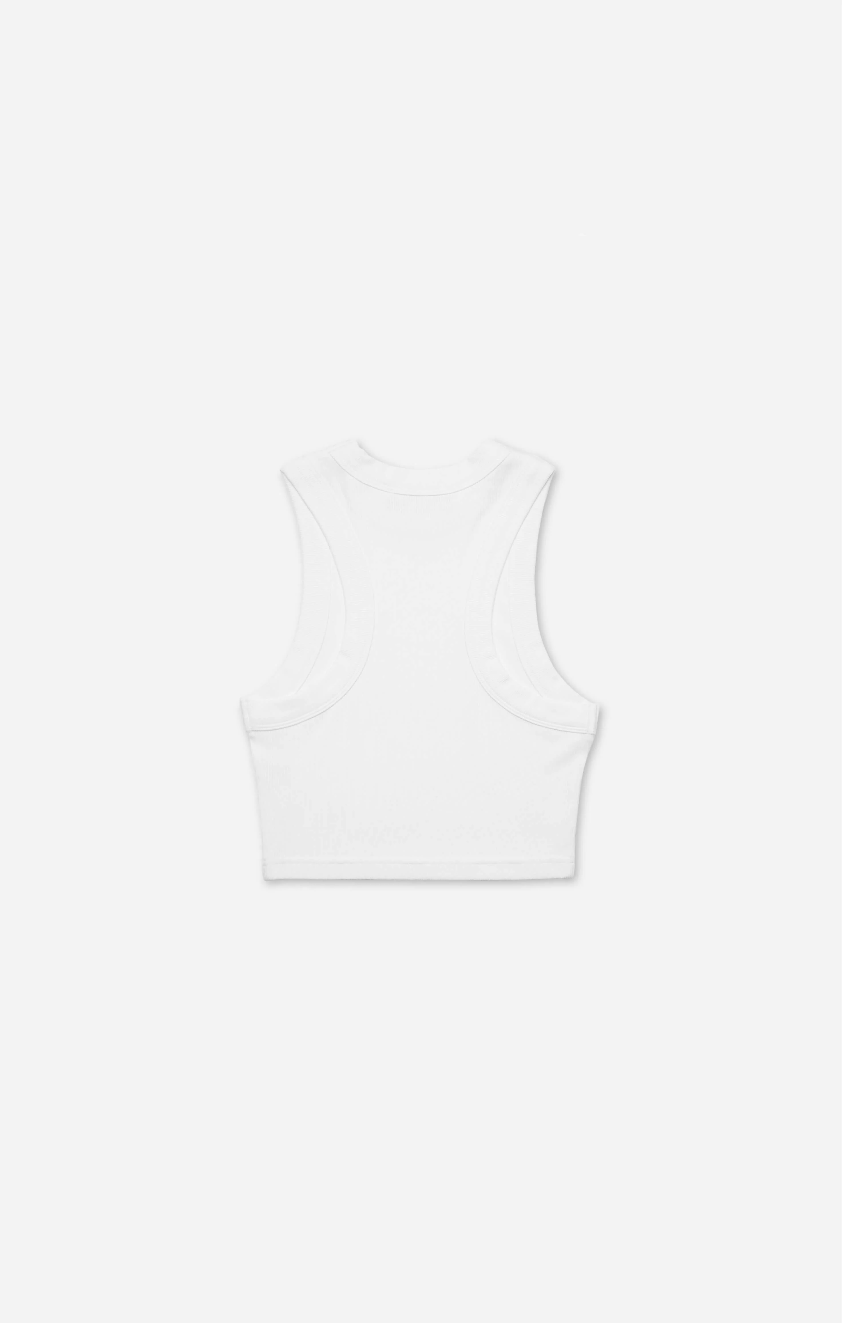 THE LUXE RIB HIGH NECK CROP - WHITE - Image 8