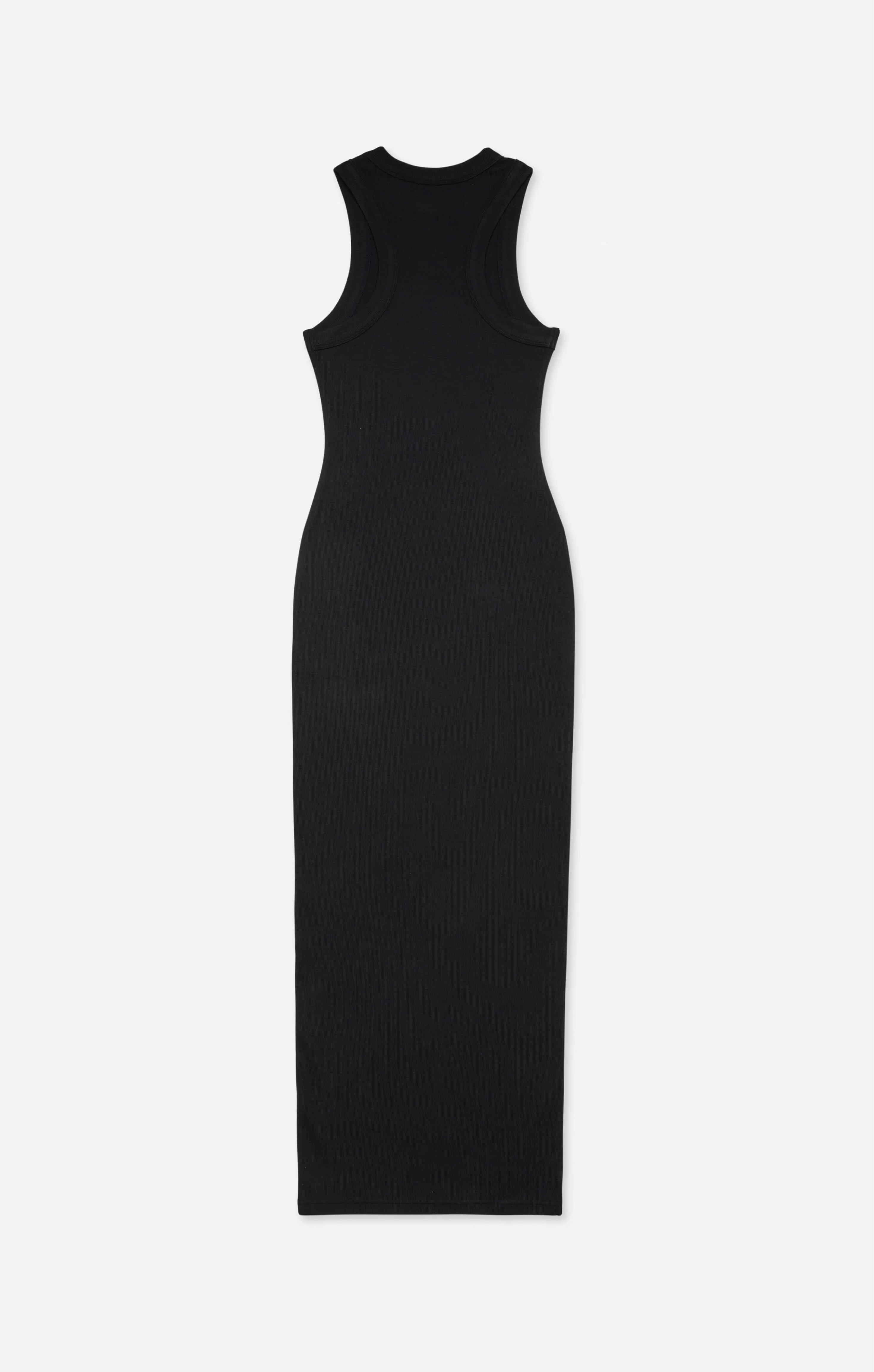 THE LUXE RIB HIGH NECK MIDI DRESS - BLACK - Image 6