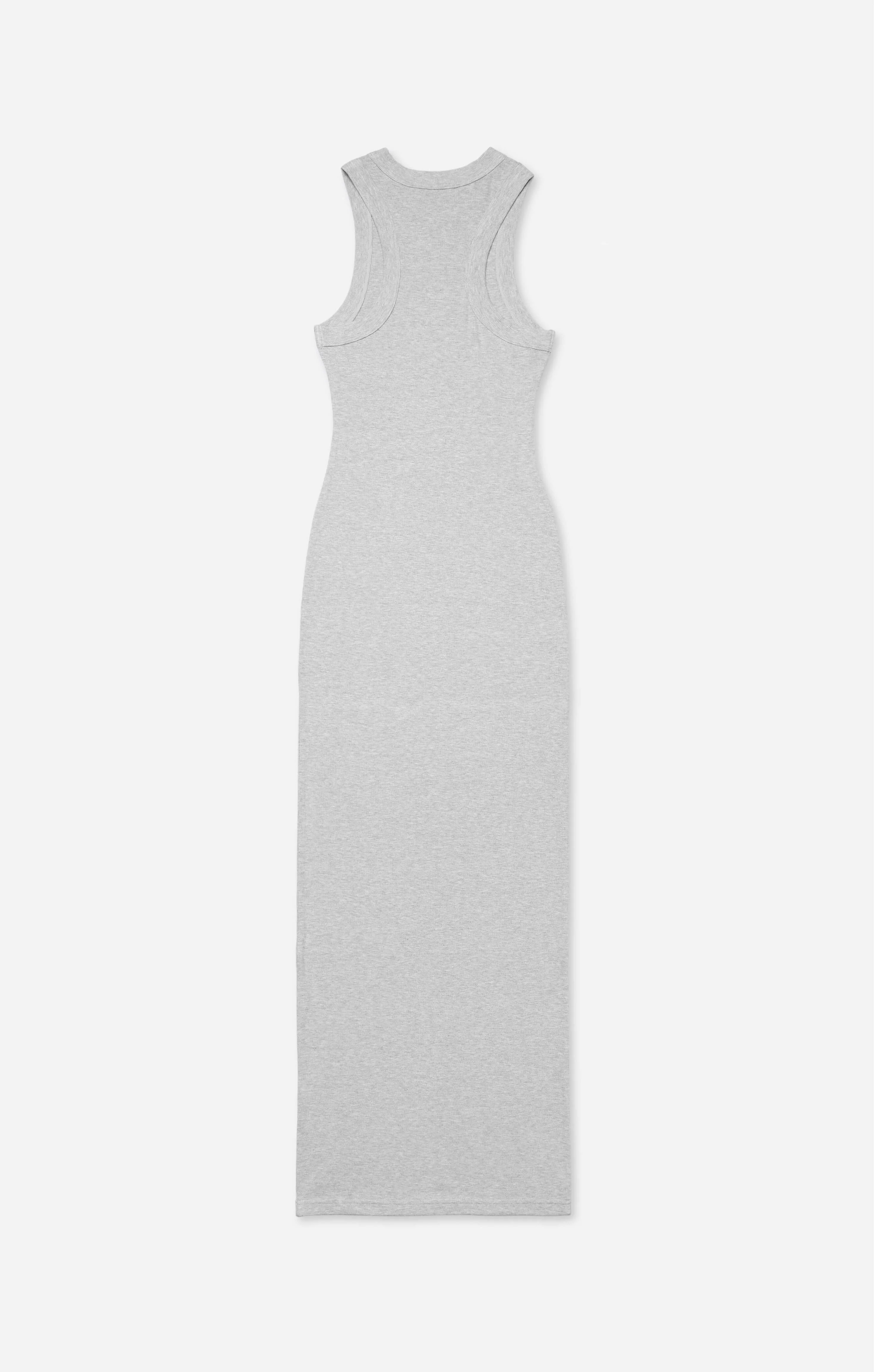 THE LUXE RIB HIGH NECK MIDI DRESS - MID GREY - Image 6