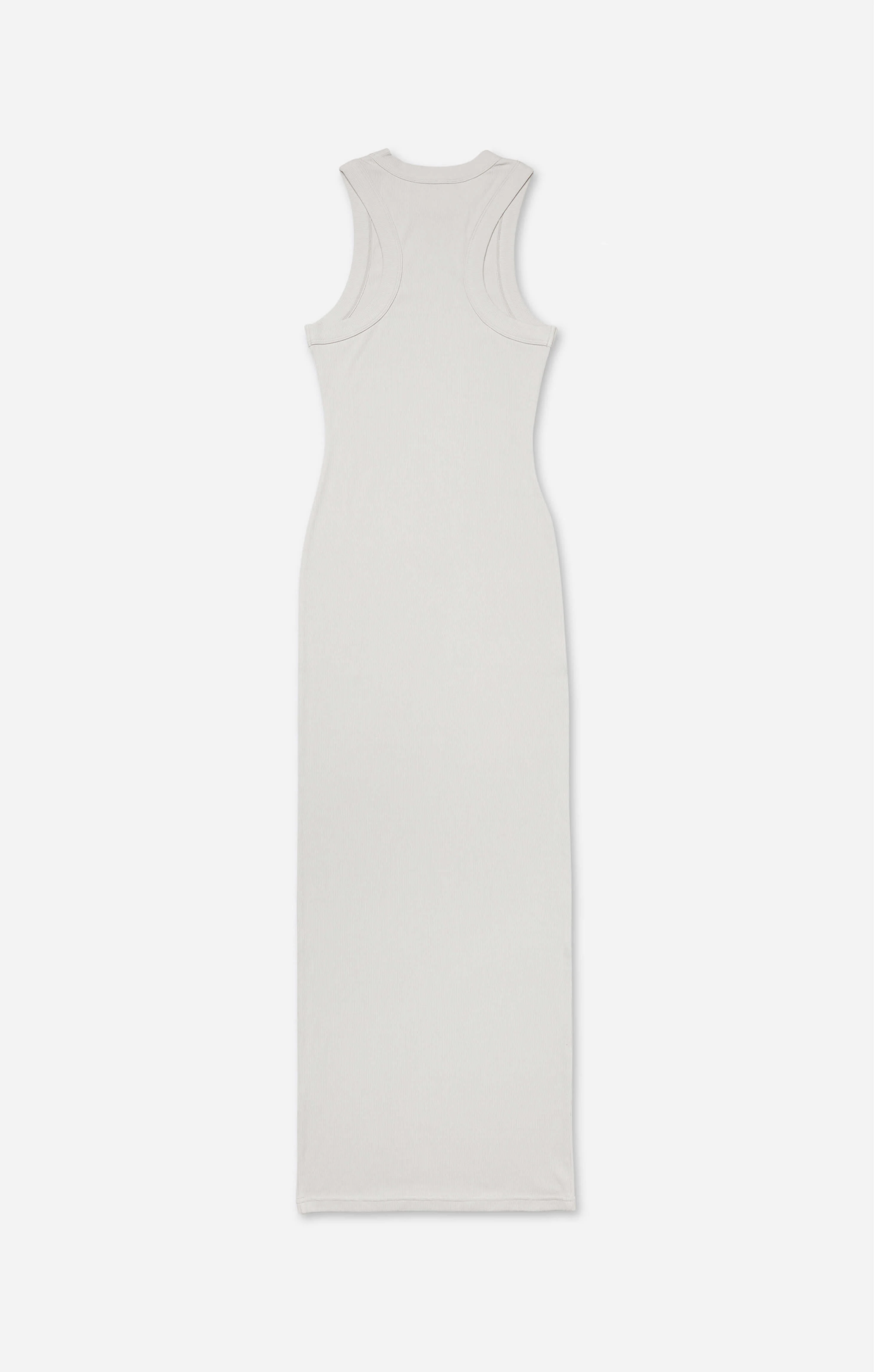 THE LUXE RIB HIGH NECK MIDI DRESS - STONE - Image 9