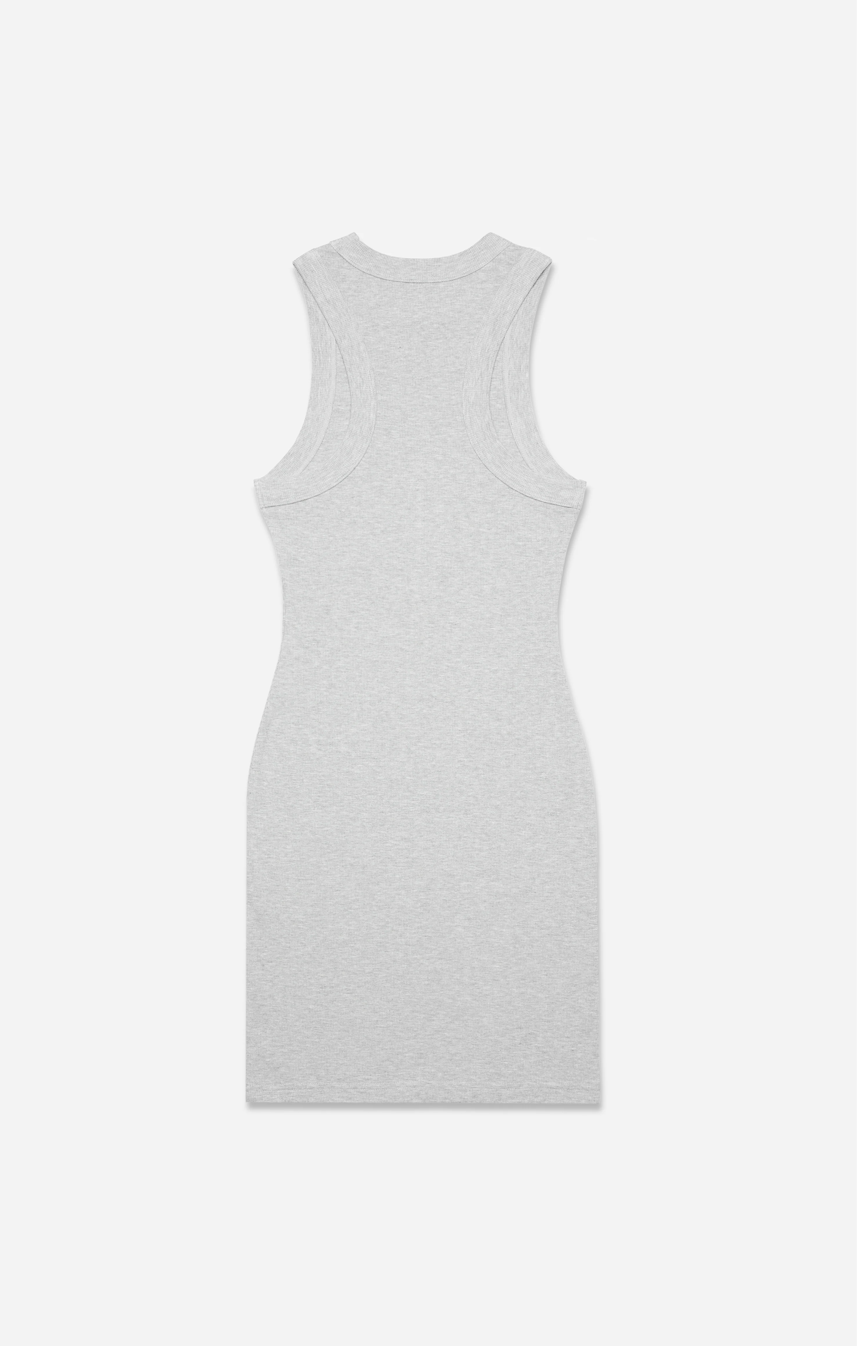 THE LUXE RIB HIGH NECK MINI DRESS- MID GREY - Image 10