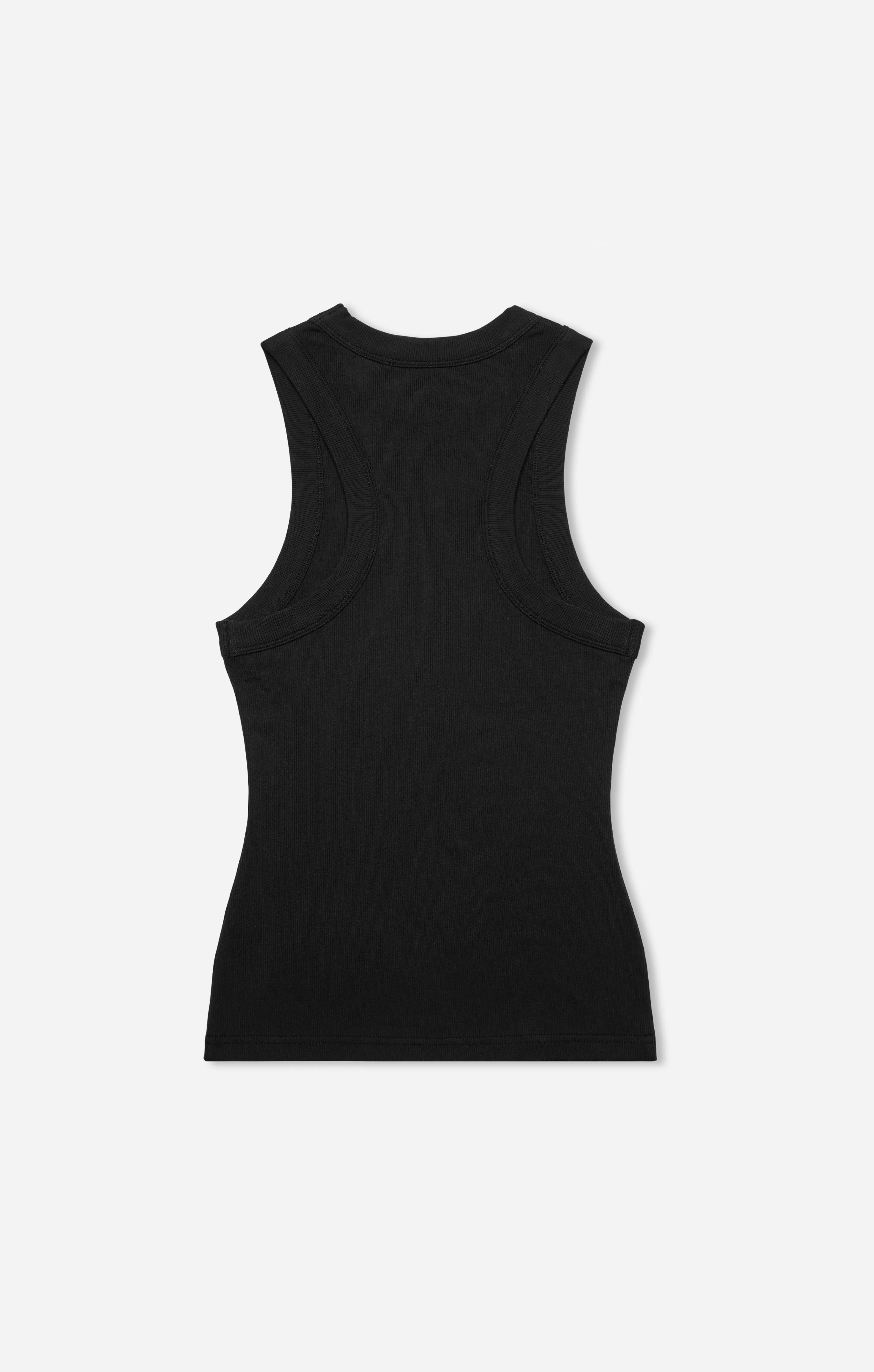 THE LUXE RIB HIGH NECK TANK - BLACK - Image 7